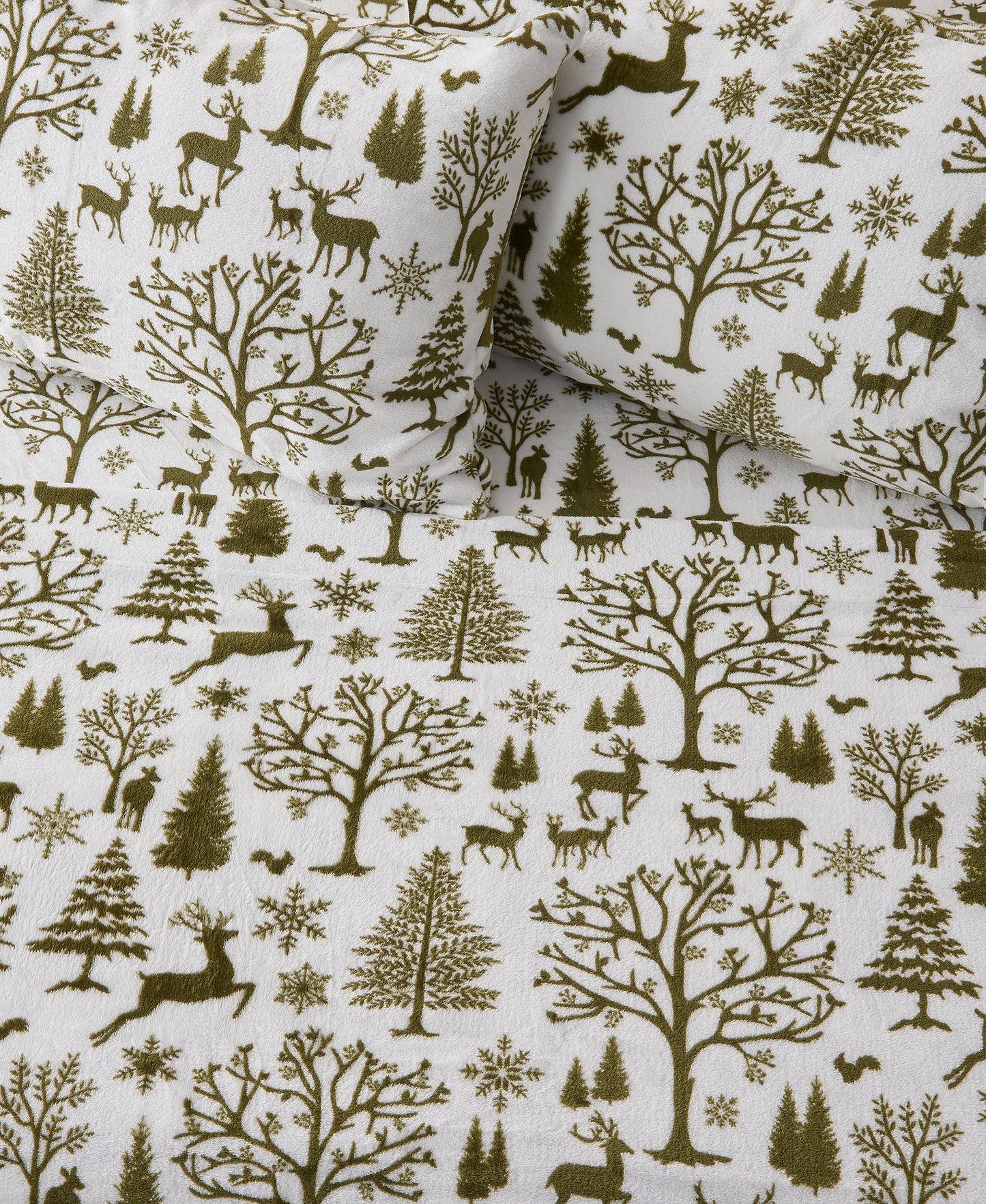 4-Piece Winter Printed Plush Sheet - Velvet Luxe Collection
