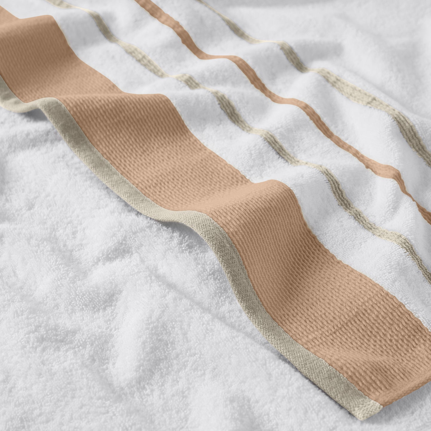 6-Piece Cotton Stripe Bath Towel Set - Noelle Collection