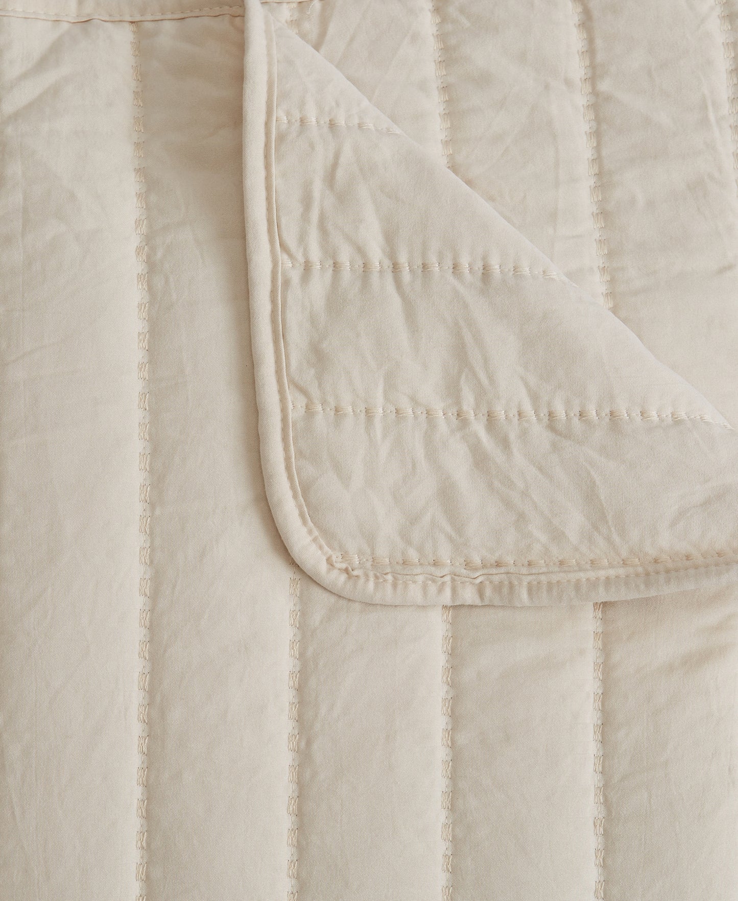 3-Piece Solid Striped Quilt - Virginia Collection