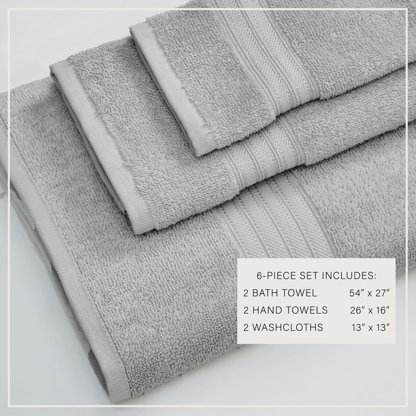6-Piece Cotton Bath Towel Set - Cooper Collection