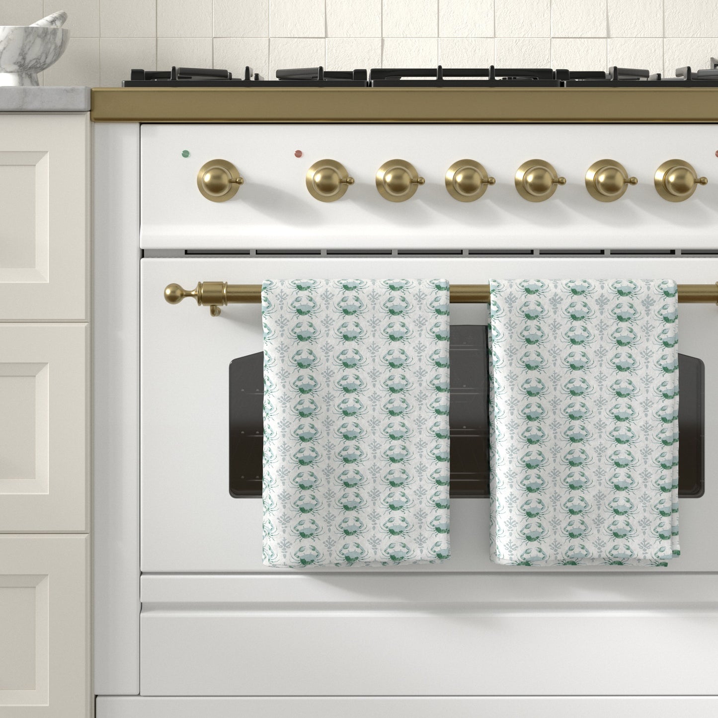 100% Cotton Coastal Kitchen Dish Towel Set (Set of 6)