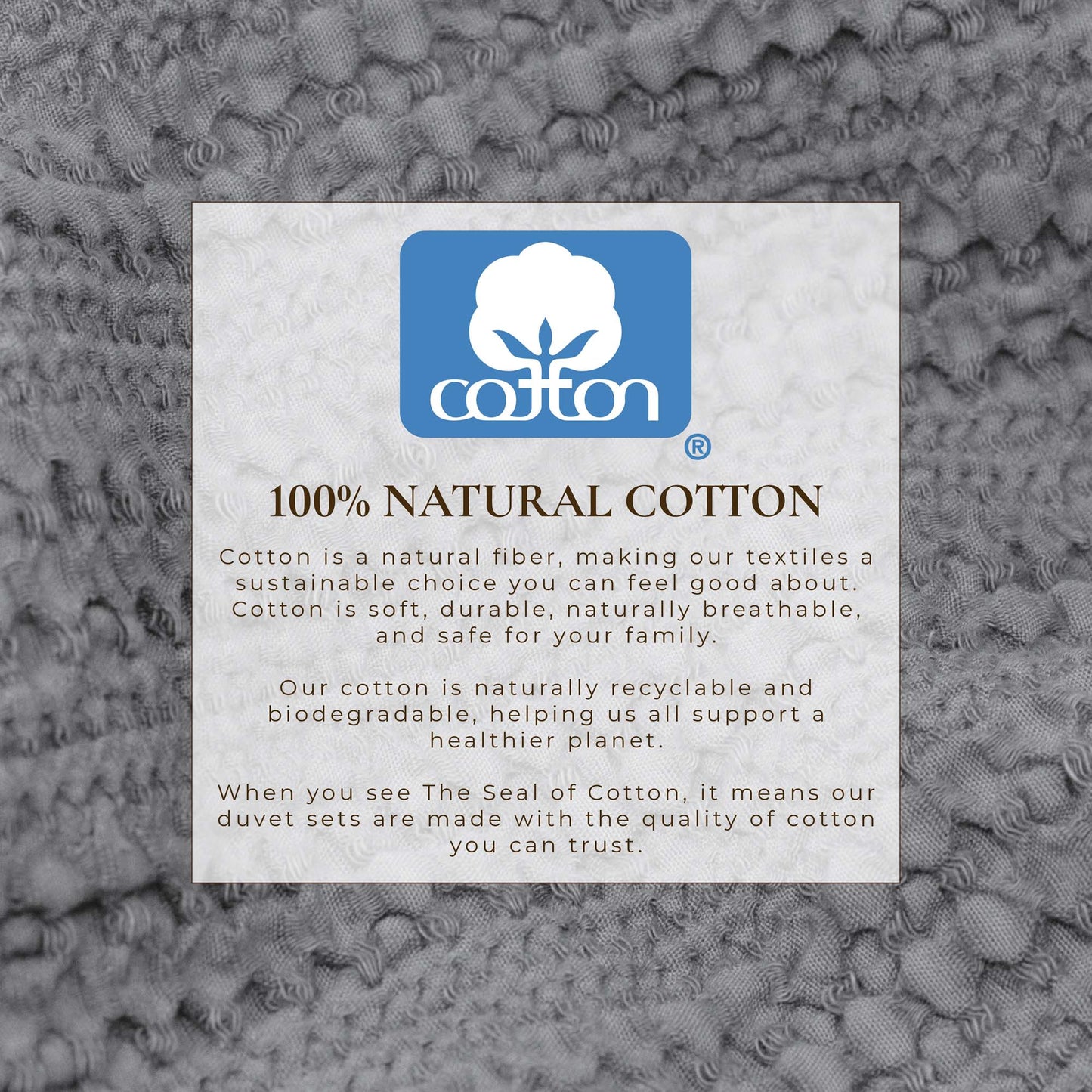 100% Cotton Honeycomb Waffle Textured Duvet Cover with Pillow Shams