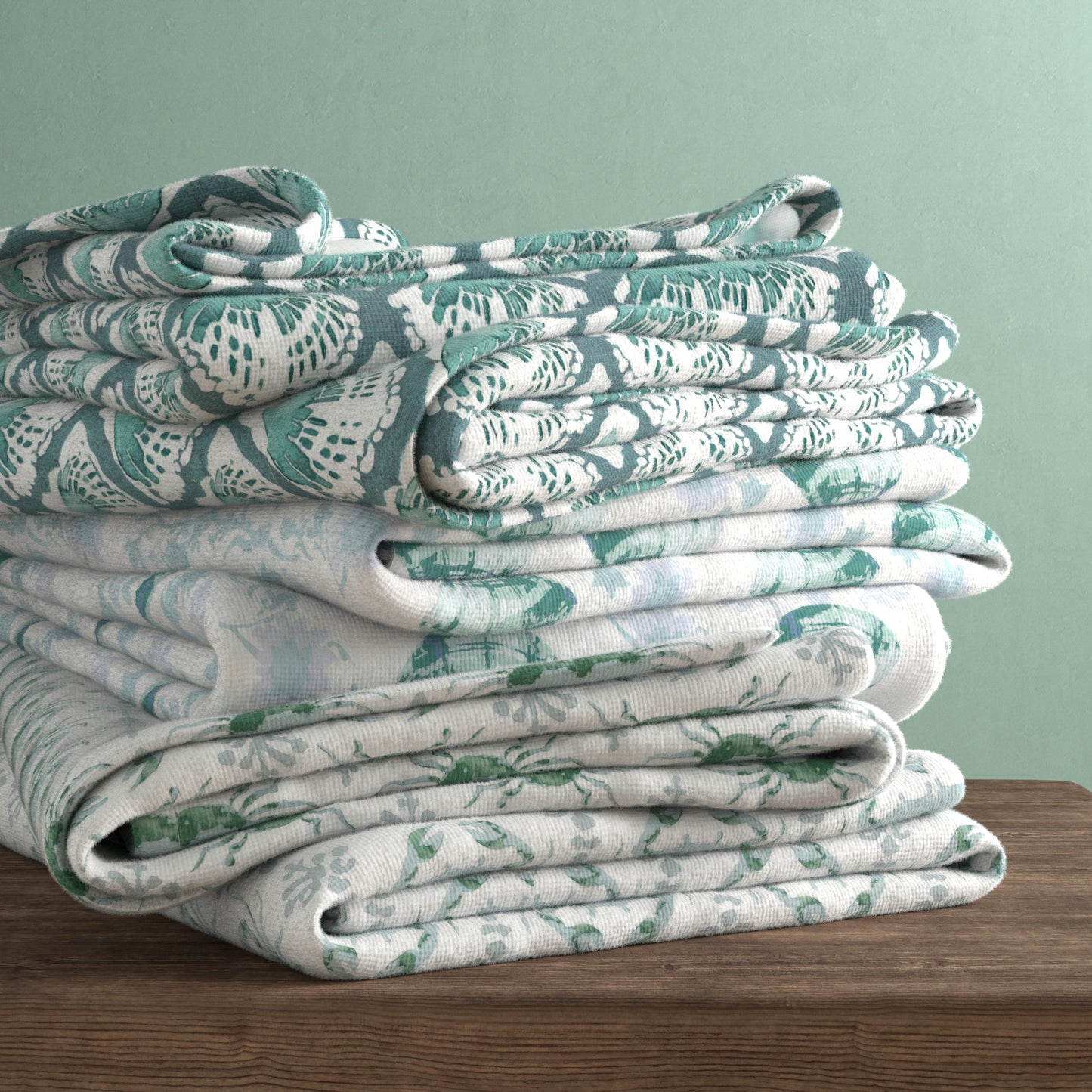100% Cotton Coastal Kitchen Dish Towel Set (Set of 6)