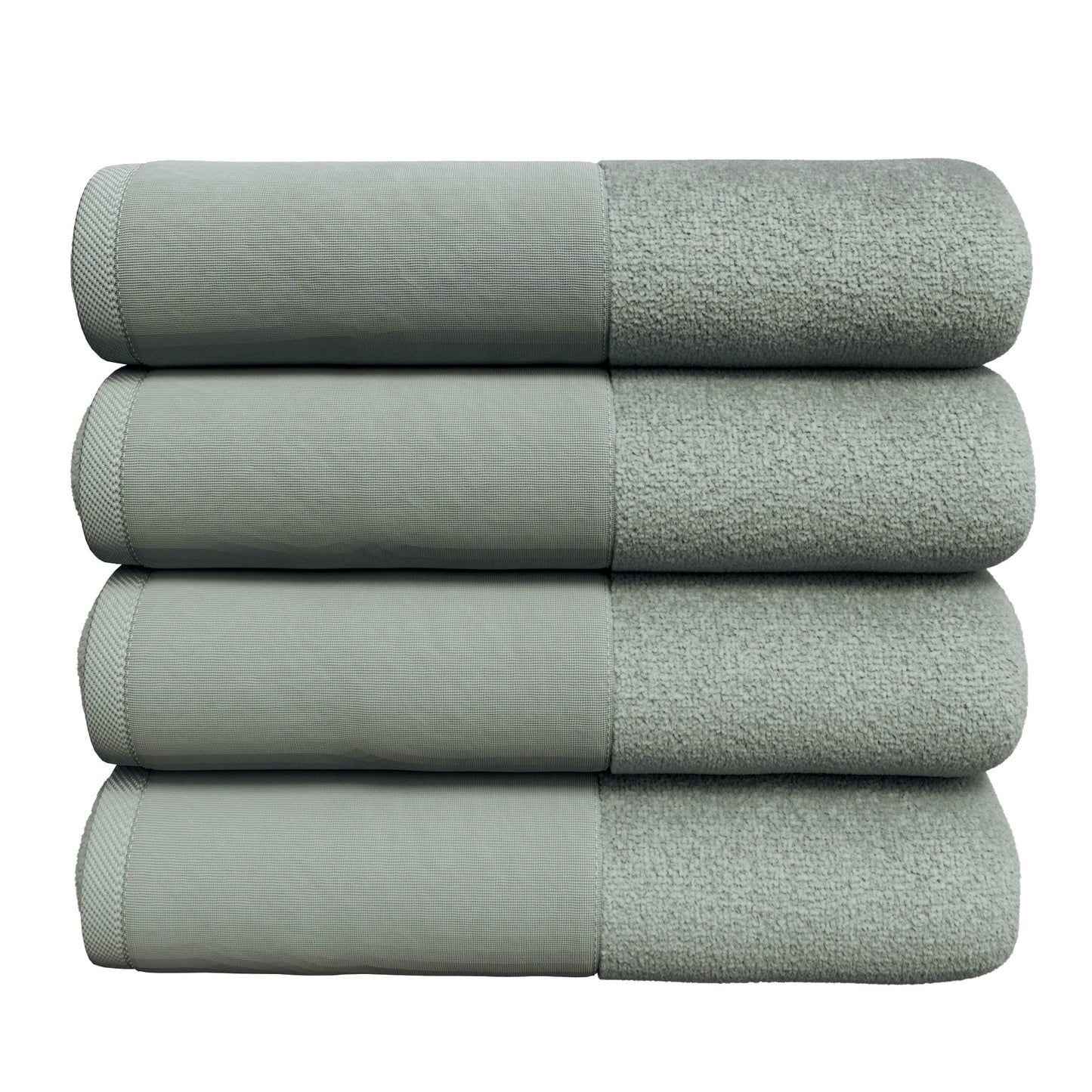 100% Cotton Linen Like Border Bath Towel Set