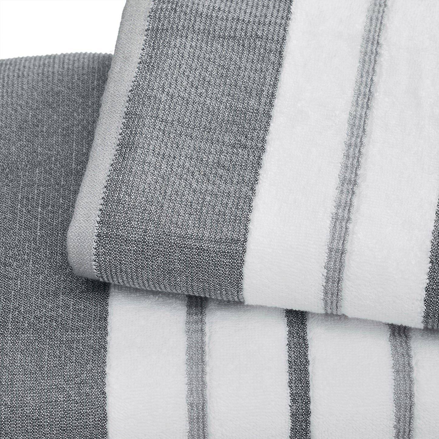 6-Piece Cotton Stripe Bath Towel Set - Noelle Collection