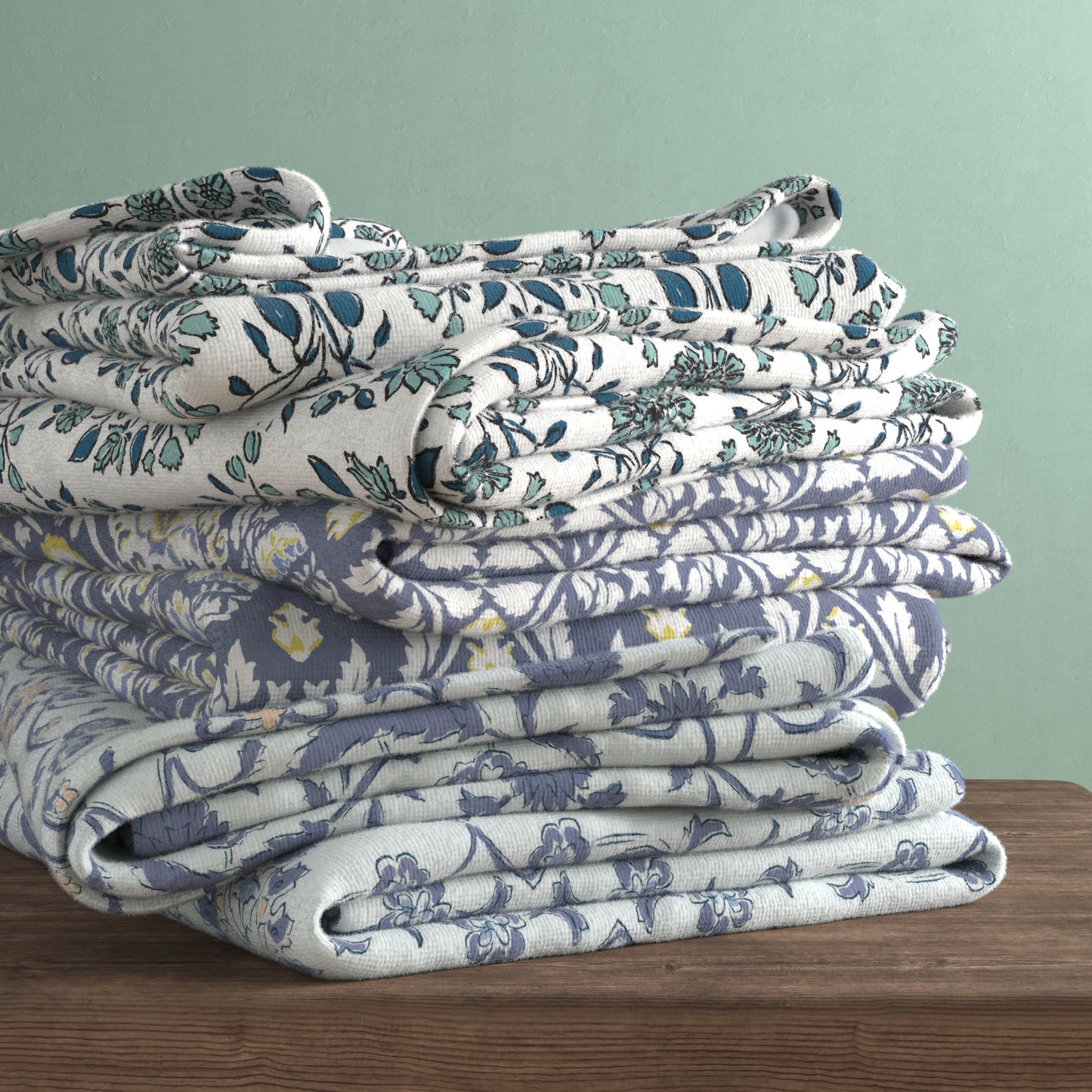 100% Cotton Floral Kitchen Dish Towel Set (Set of 6)