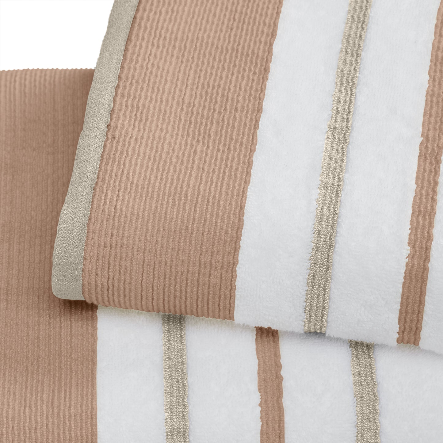 6-Piece Cotton Stripe Bath Towel Set - Noelle Collection