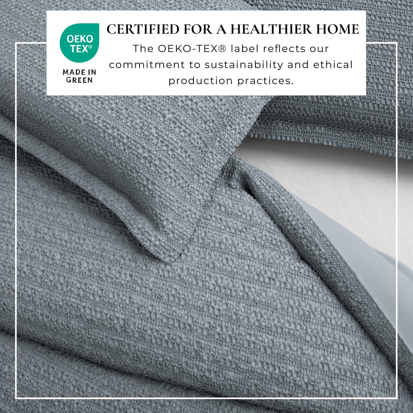 100% Cotton Honeycomb Waffle Textured Duvet Cover with Pillow Shams