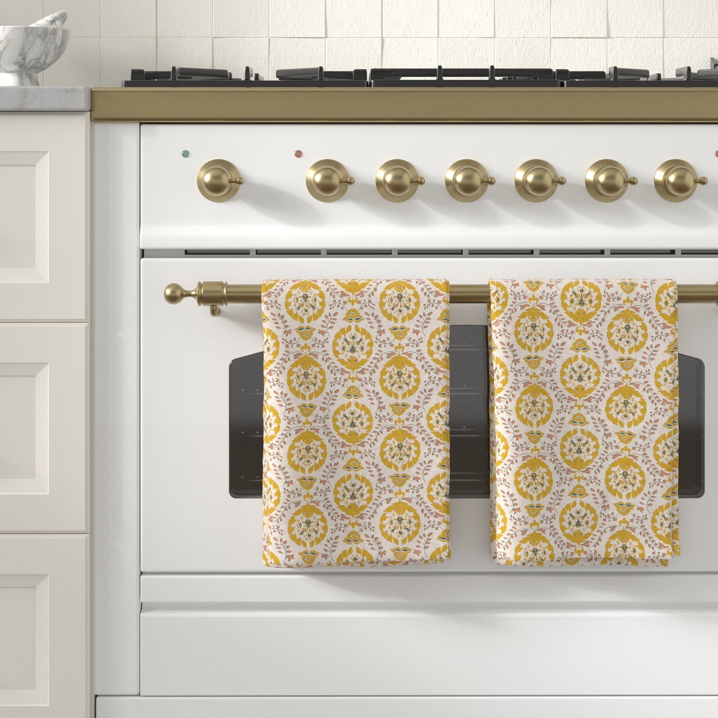 100% Cotton Floral Kitchen Dish Towel Set (Set of 6)