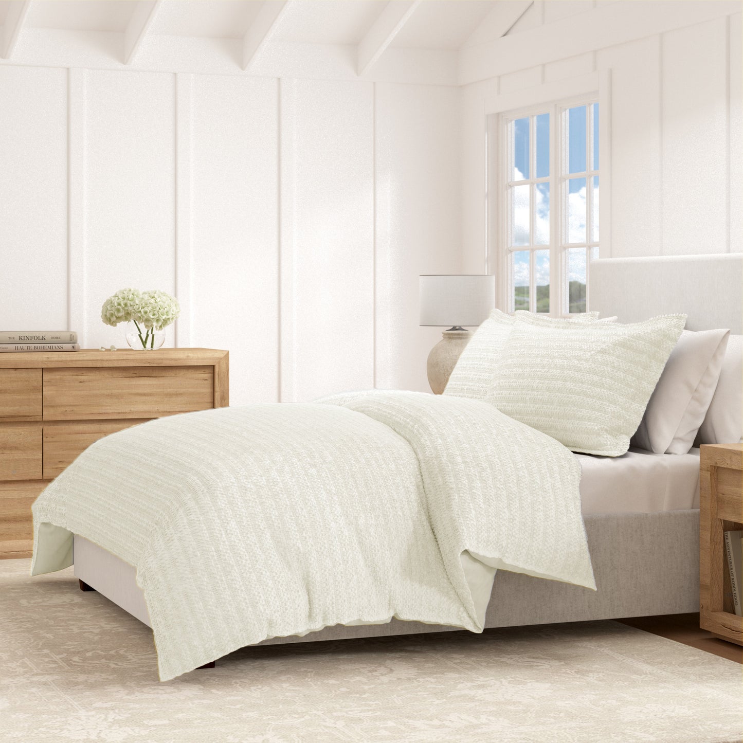 100% Cotton Waffle Weave Duvet Set - Mattea Collection