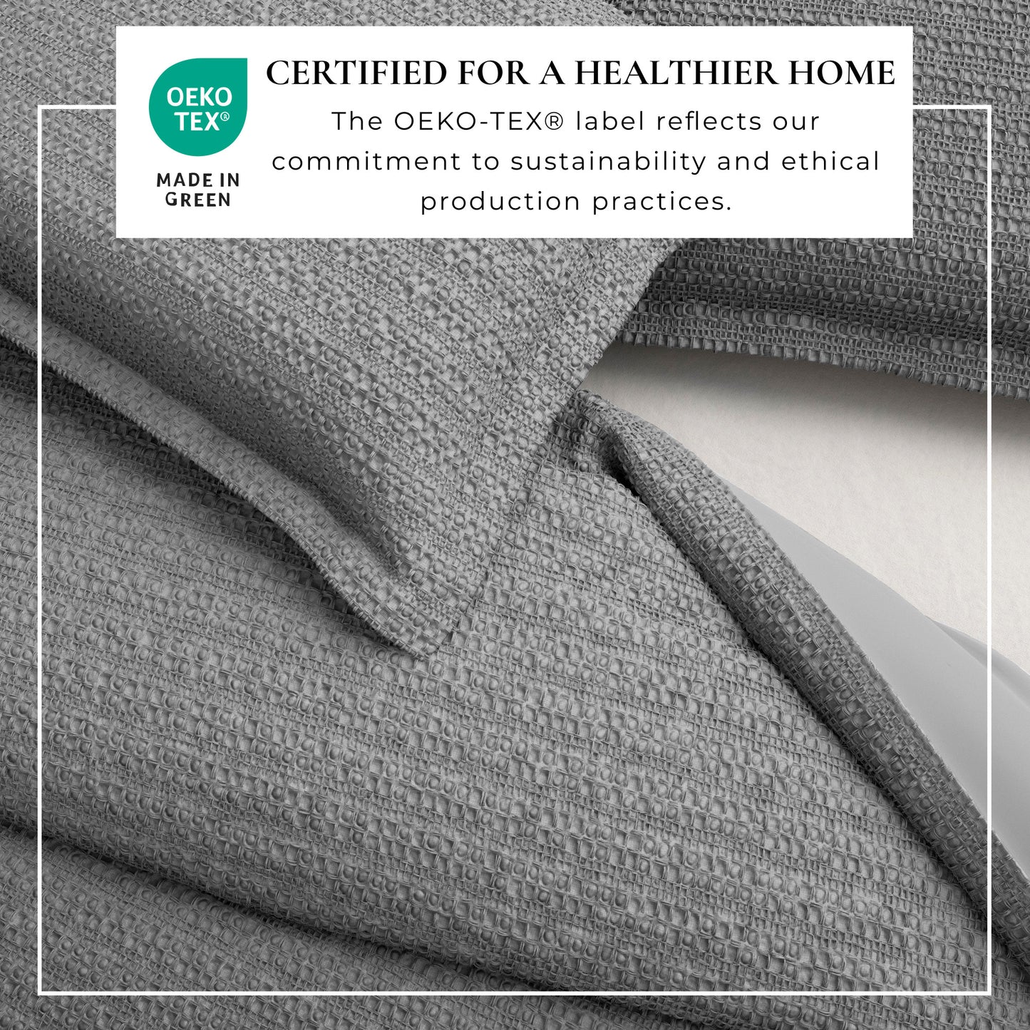 100% Cotton Honeycomb Waffle Textured Duvet Cover with Pillow Shams