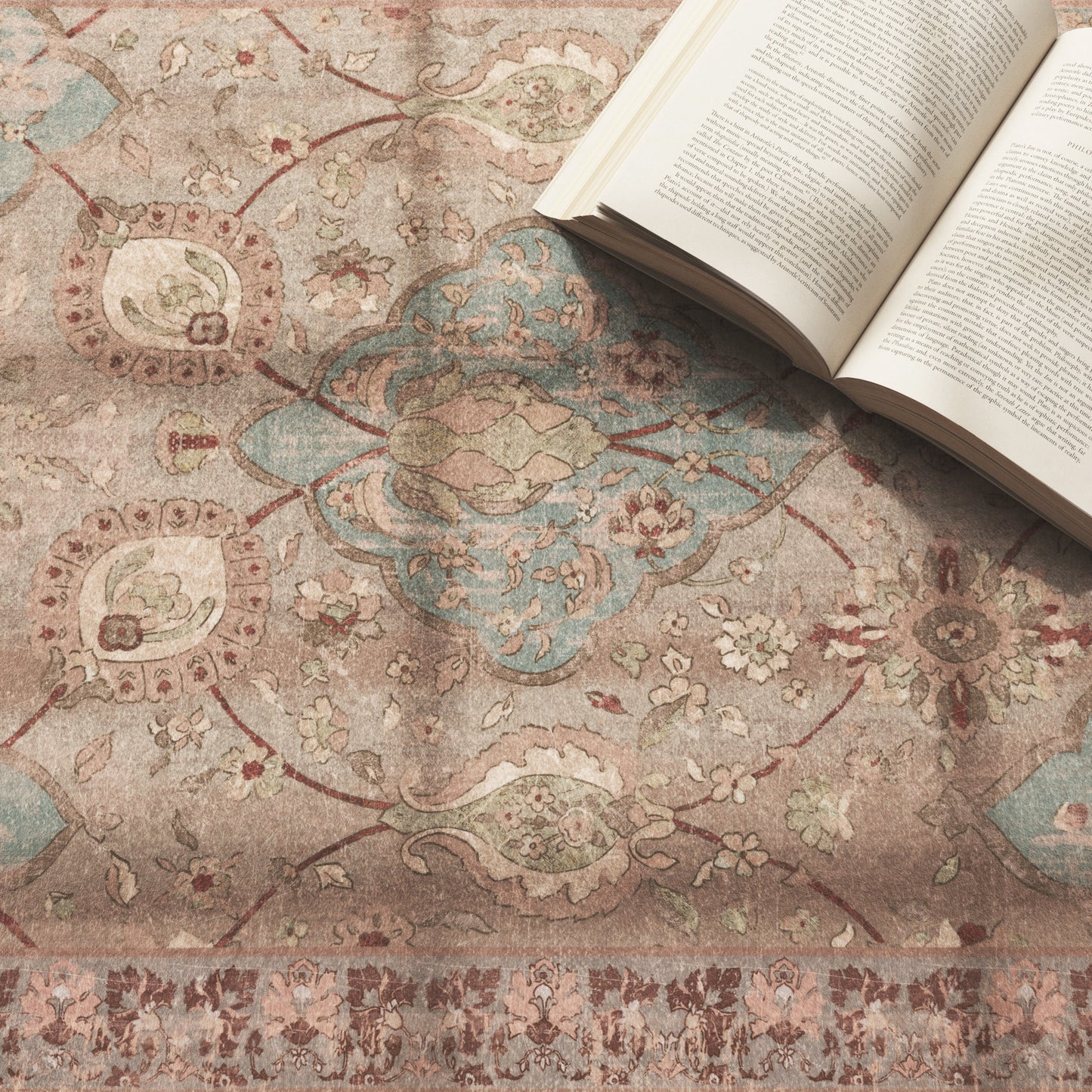 Ultra Soft Distressed Boho Inspired Machine Washable Area Rug