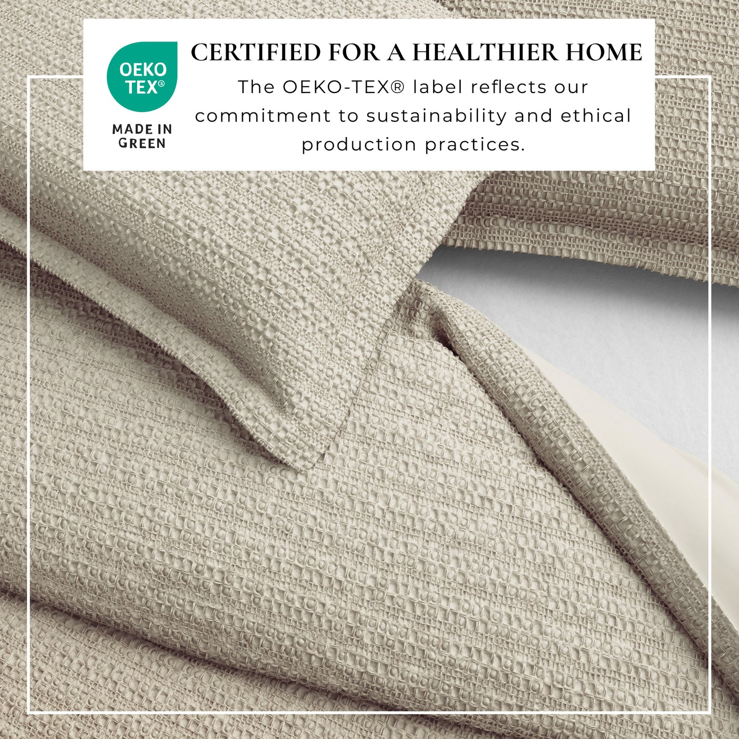 100% Cotton Honeycomb Waffle Textured Duvet Cover with Pillow Shams