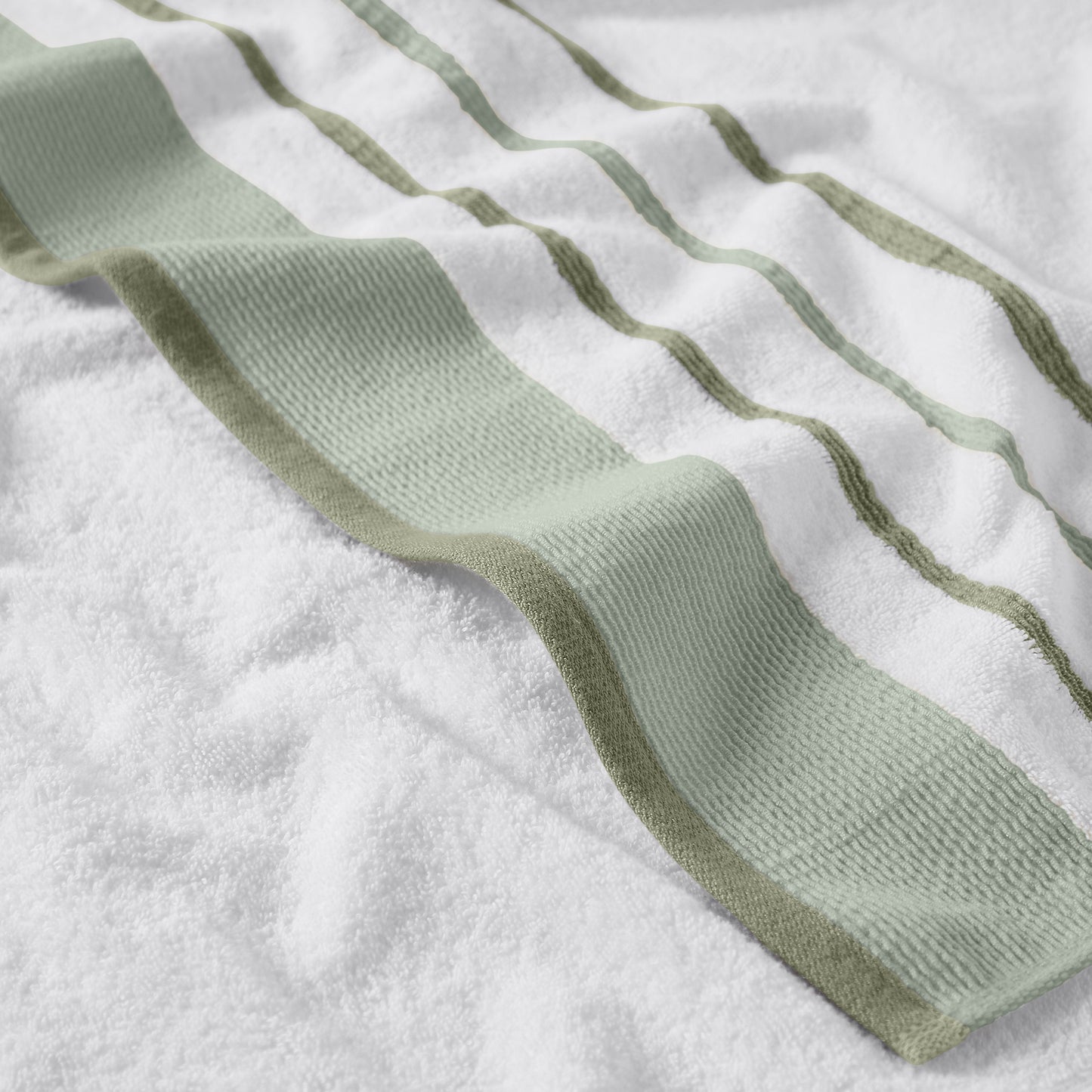 6-Piece Cotton Stripe Bath Towel Set - Noelle Collection