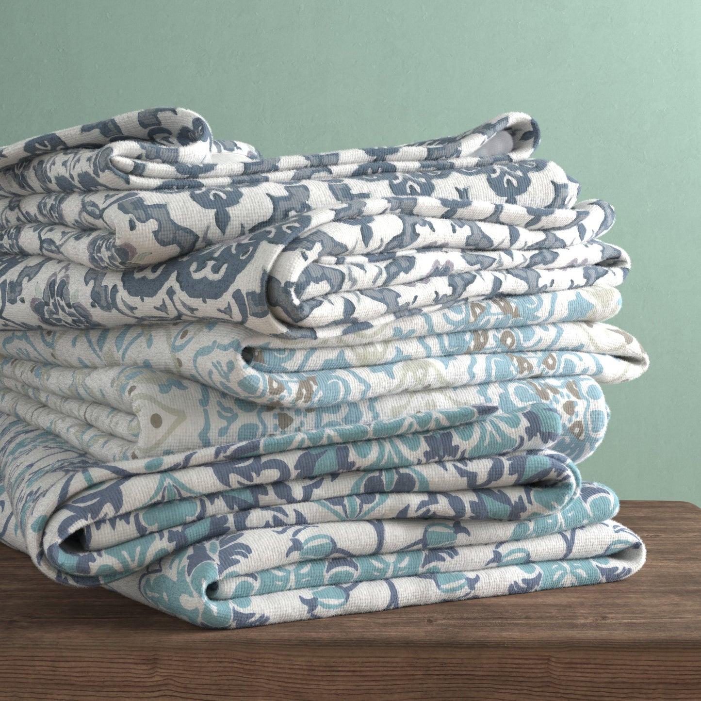 100% Cotton Floral Kitchen Dish Towel Set (Set of 6)