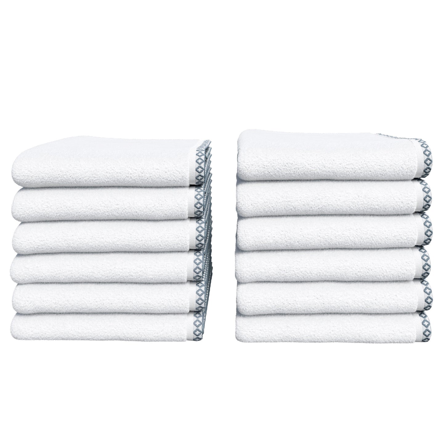 Cotton Border-Stitched 6-Piece Towel Set - Valery Collection