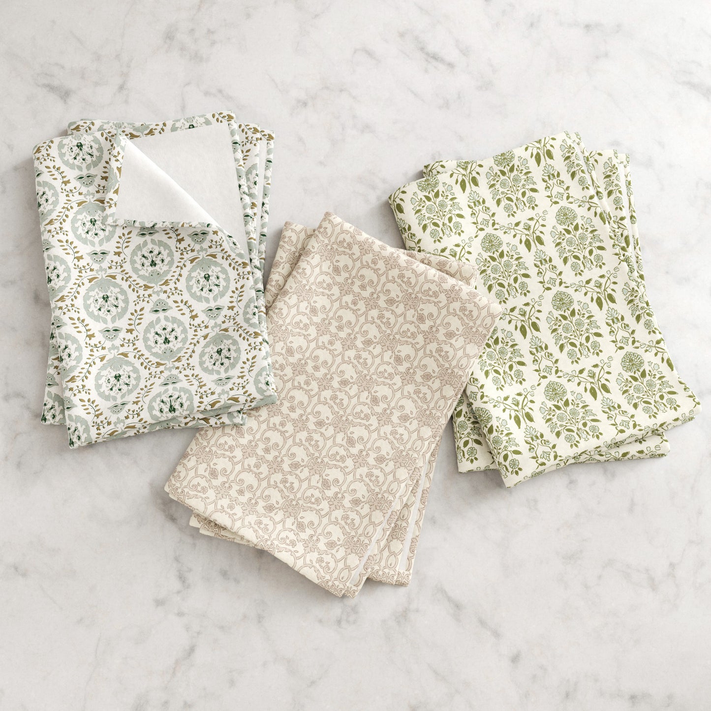 100% Cotton Floral Kitchen Dish Towel Set (Set of 6)