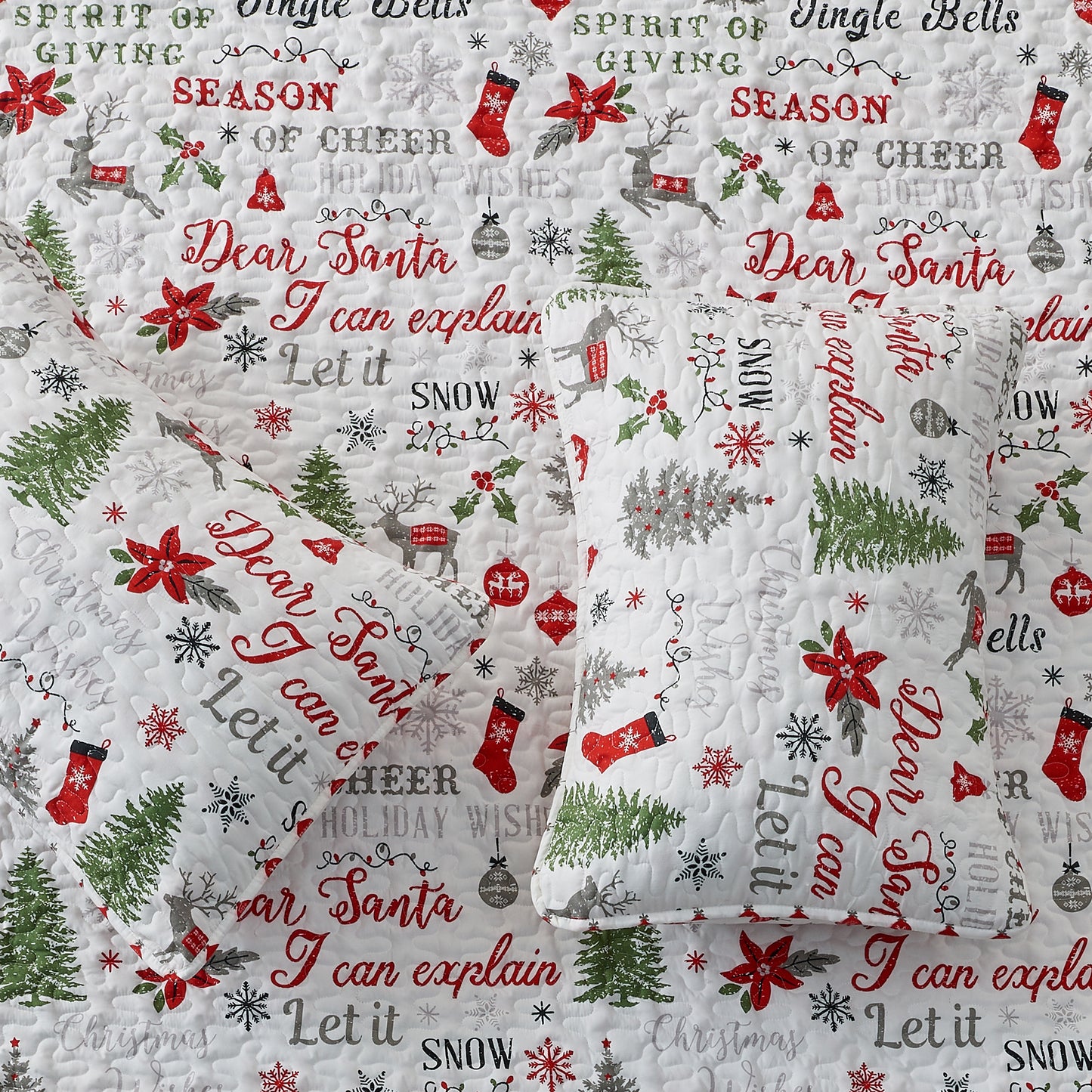 Holiday 3 Piece Quilt Set - Carol Collection