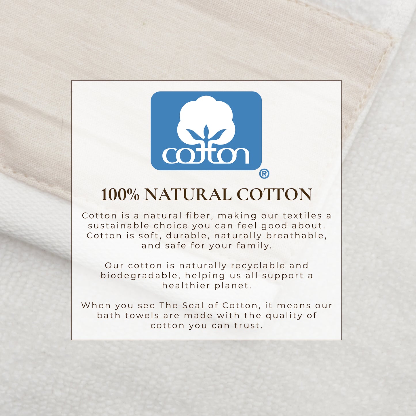 100% Cotton Linen Like Border Bath Towel Set