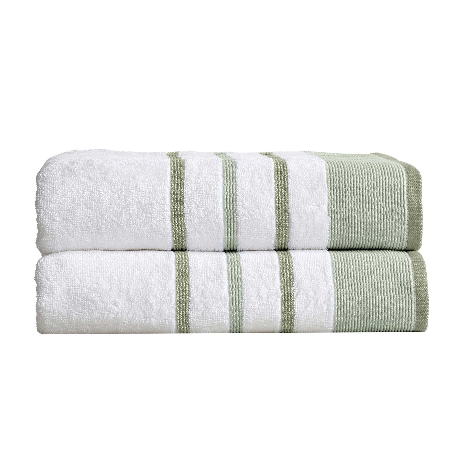 2 Pack Cotton Stripe Bath Sheet Set - Noelle Collection