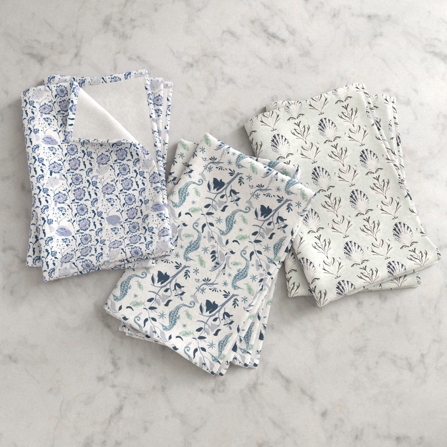 100% Cotton Coastal Kitchen Dish Towel Set (Set of 6)