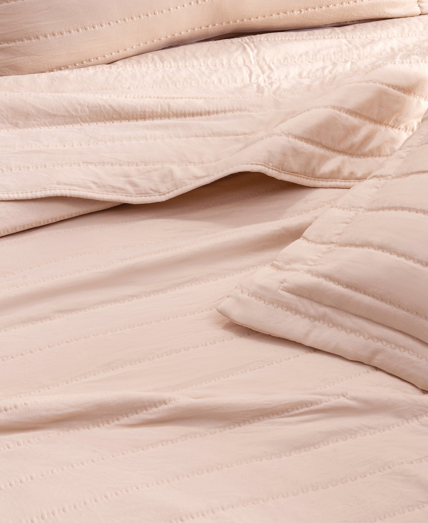 3-Piece Solid Striped Quilt - Virginia Collection