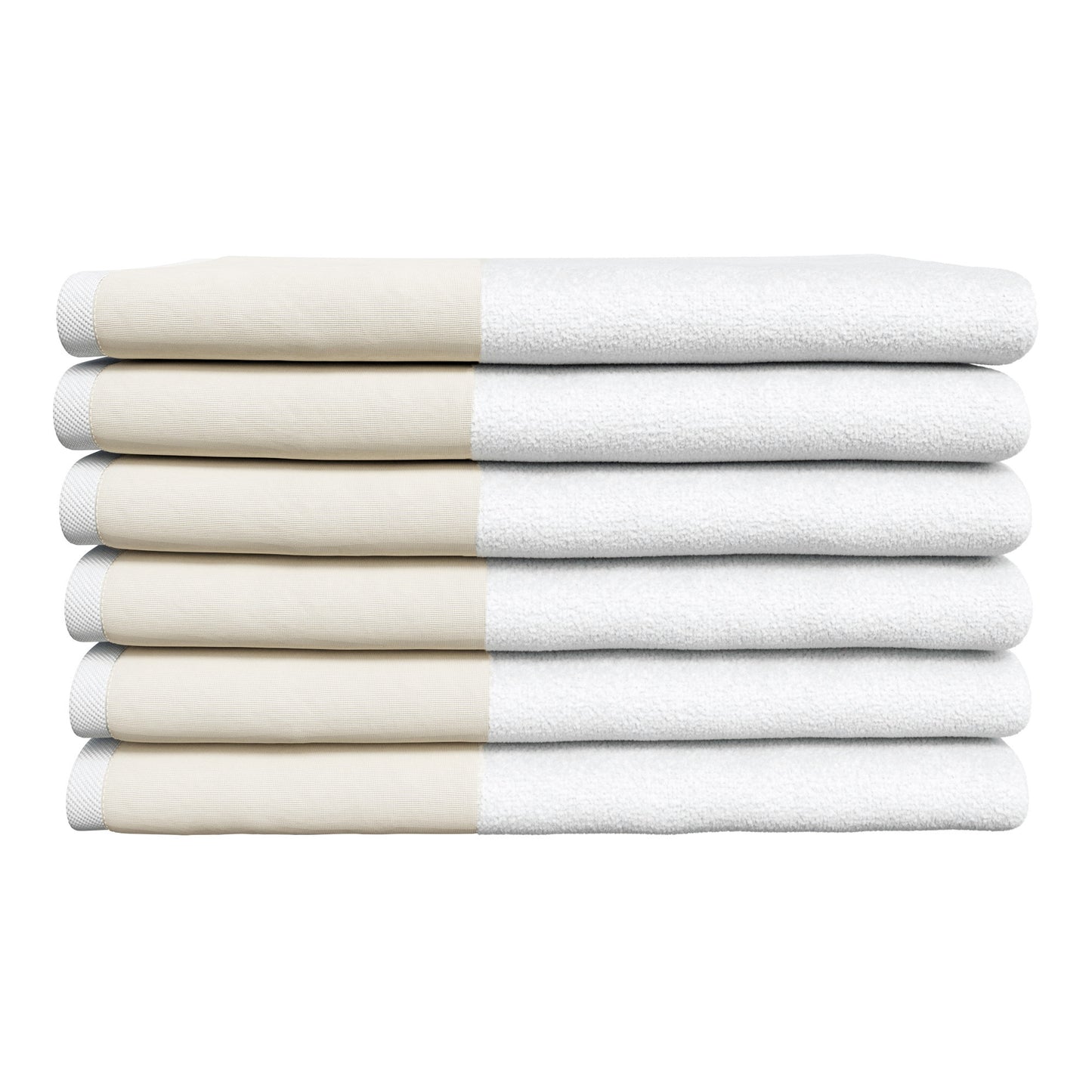 100% Cotton Linen Like Border Bath Towel Set