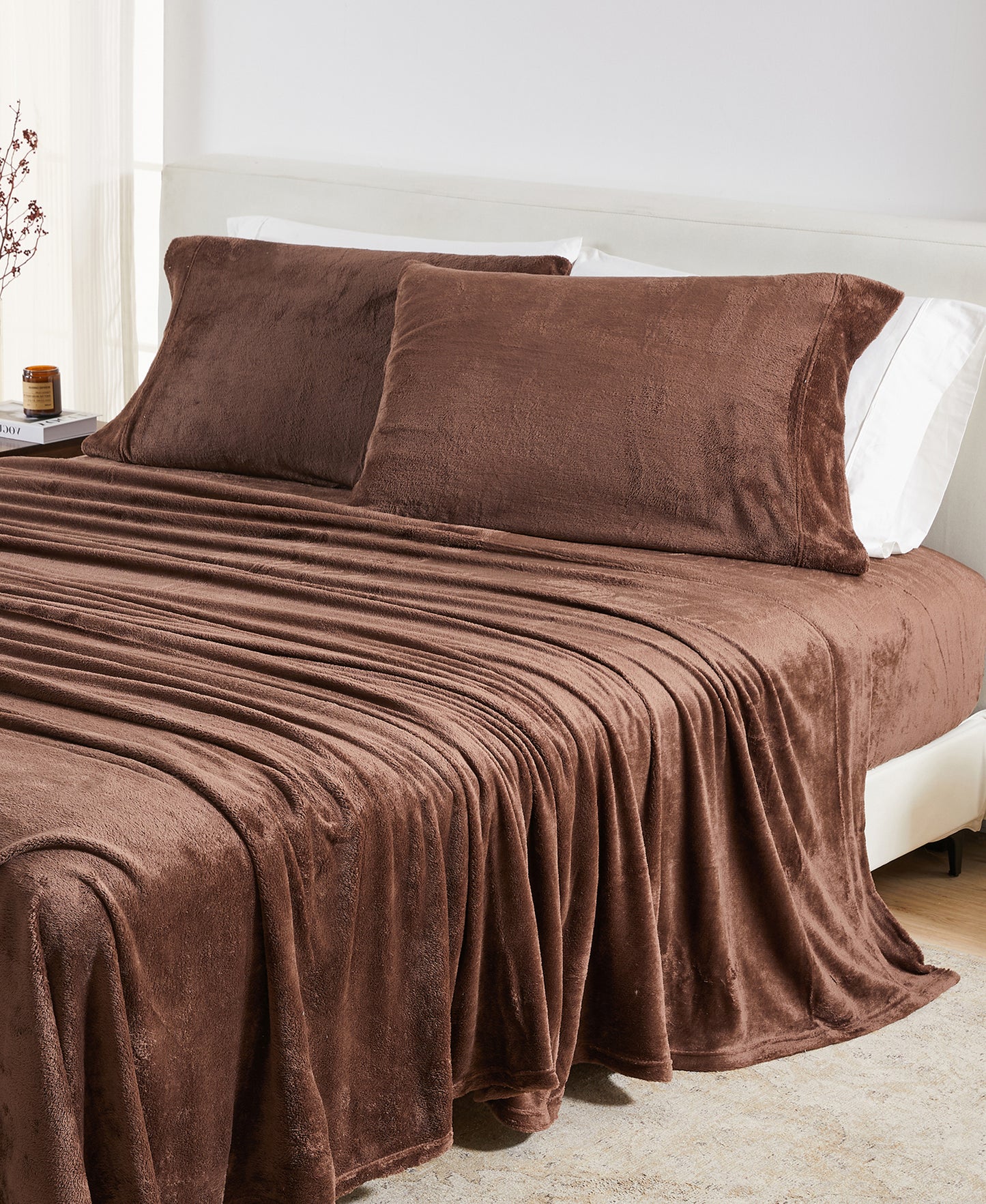 4-Piece Solid Plush Sheet - Velvet Luxe Collection