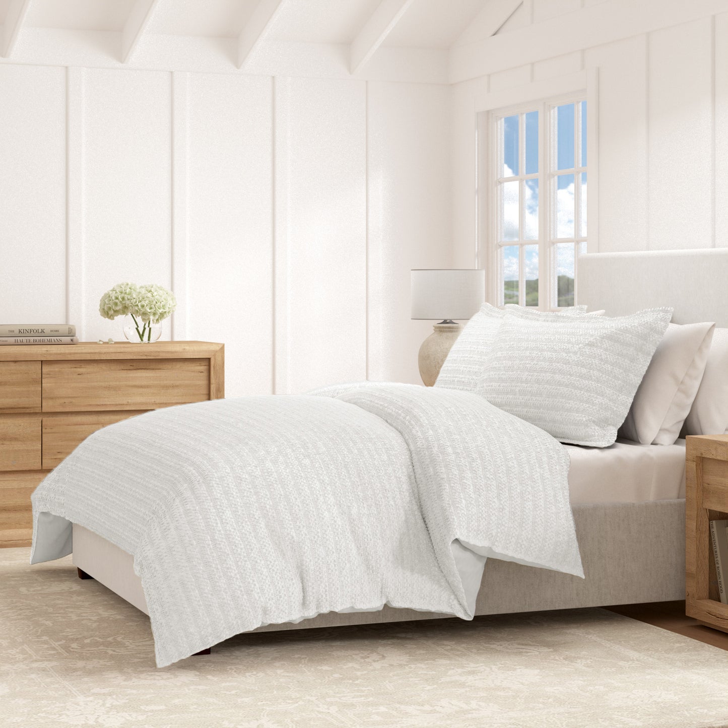 100% Cotton Waffle Weave Duvet Set - Mattea Collection