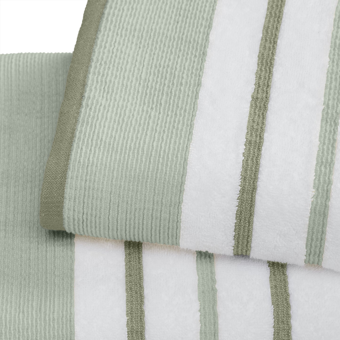 6-Piece Cotton Stripe Bath Towel Set - Noelle Collection