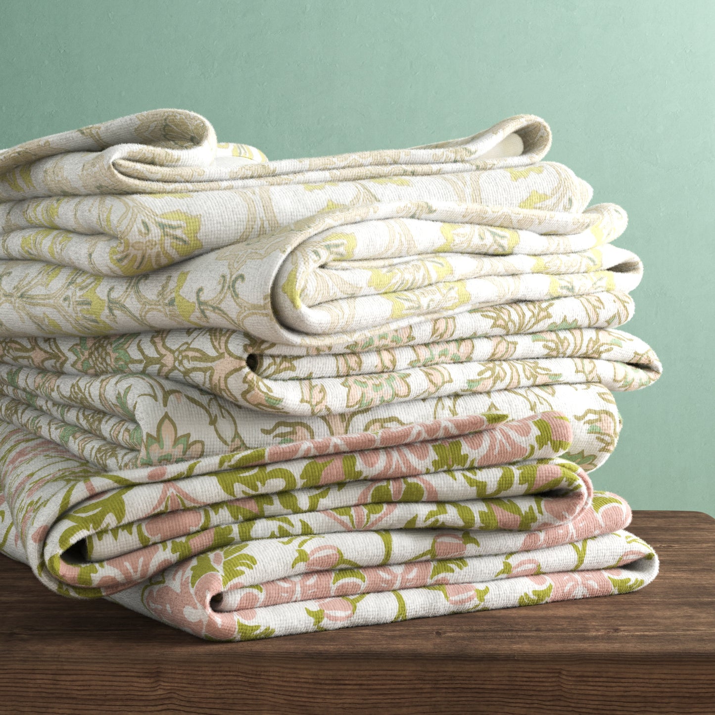 100% Cotton Floral Kitchen Dish Towel Set (Set of 6)