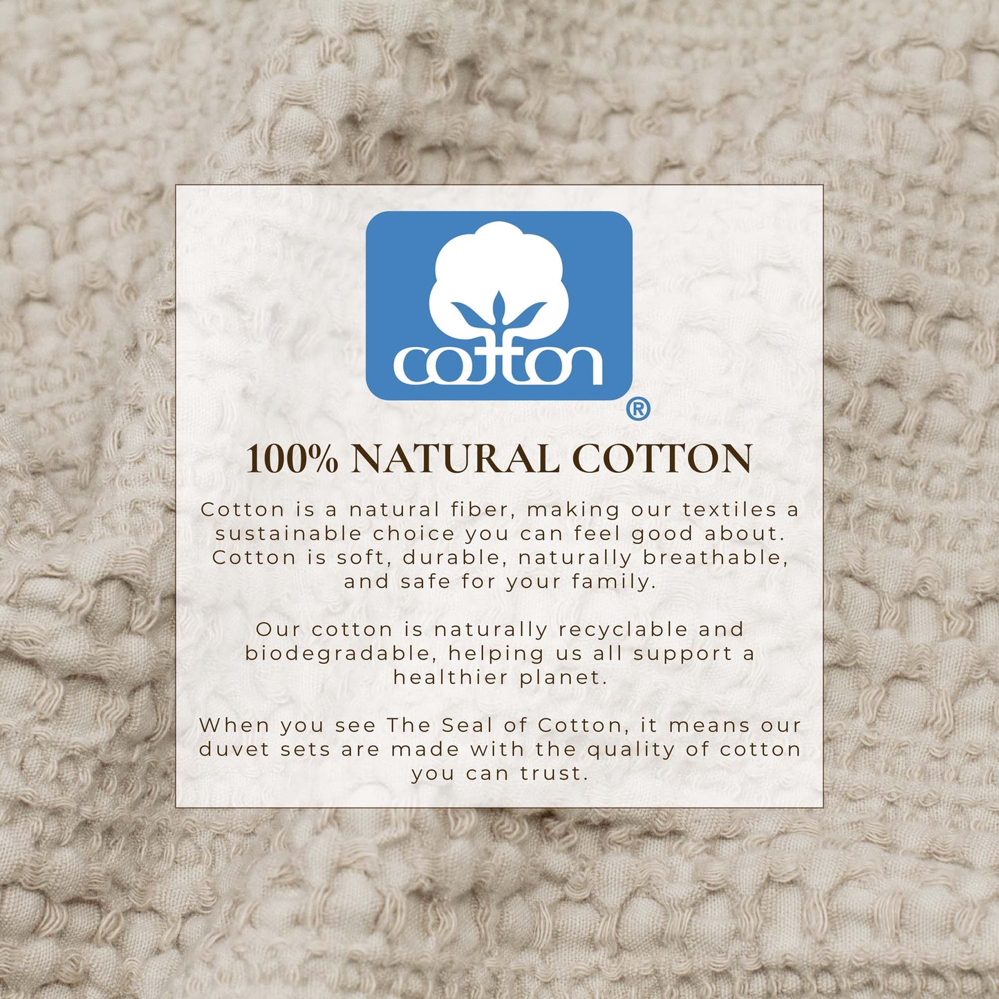 100% Cotton Honeycomb Waffle Textured Duvet Cover with Pillow Shams