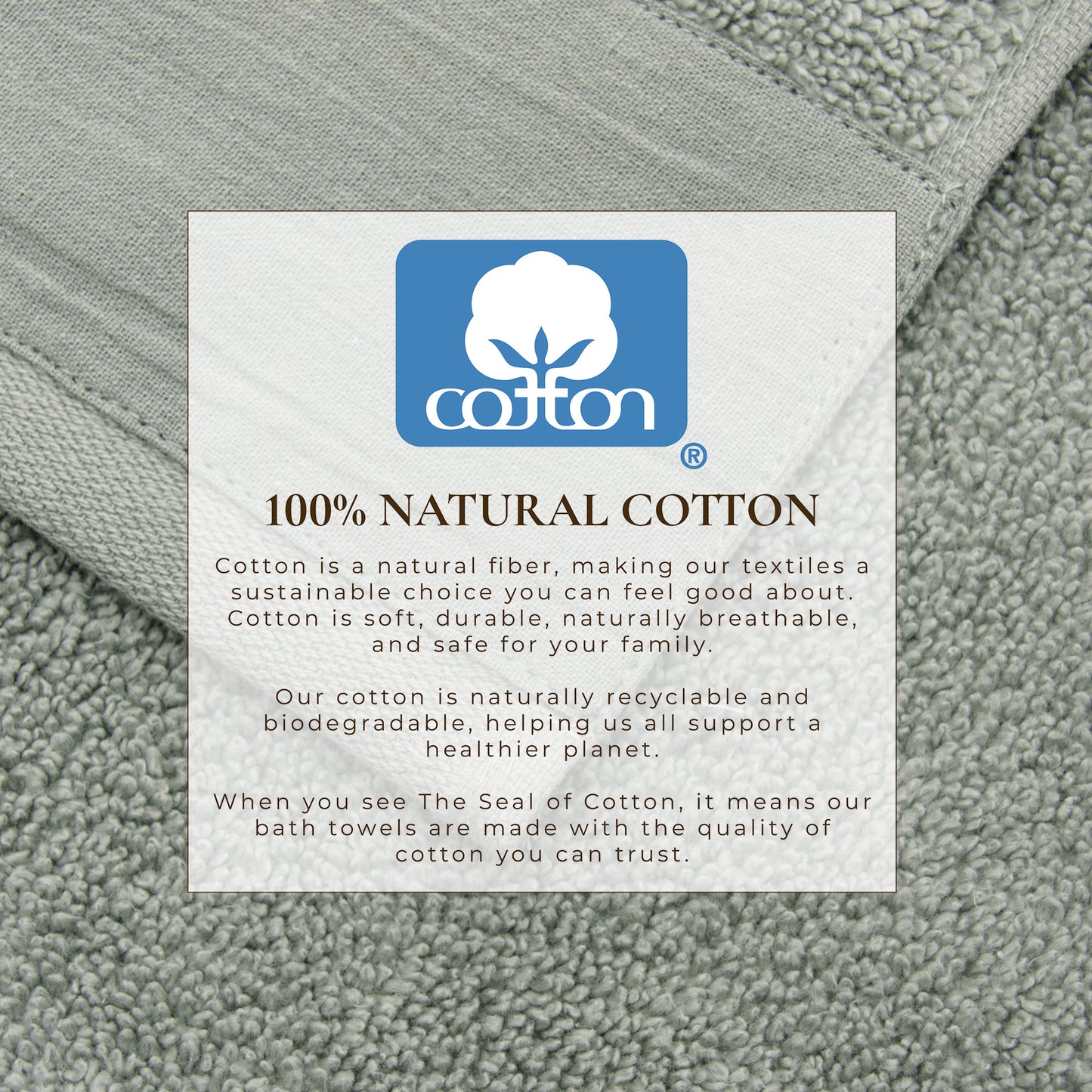 100% Cotton Linen Like Border Bath Towel Set
