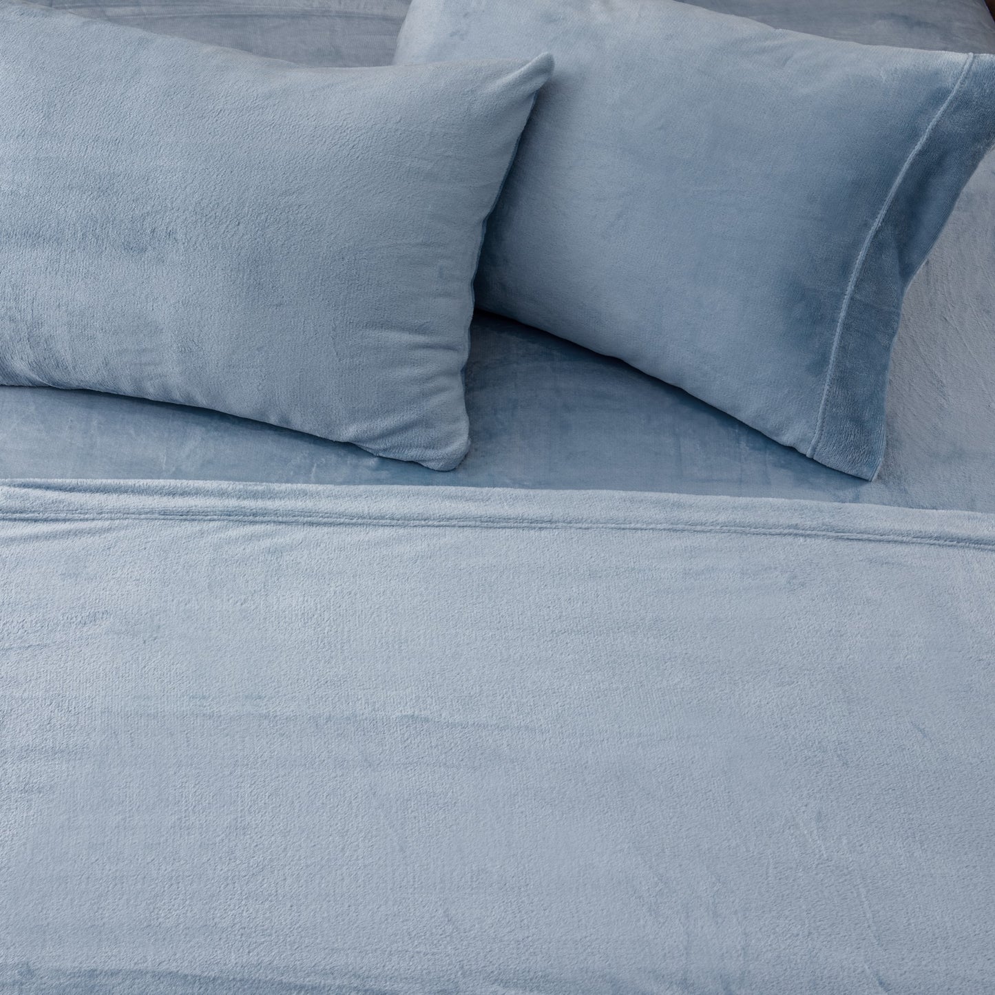 4-Piece Solid Plush Sheet - Velvet Luxe Collection