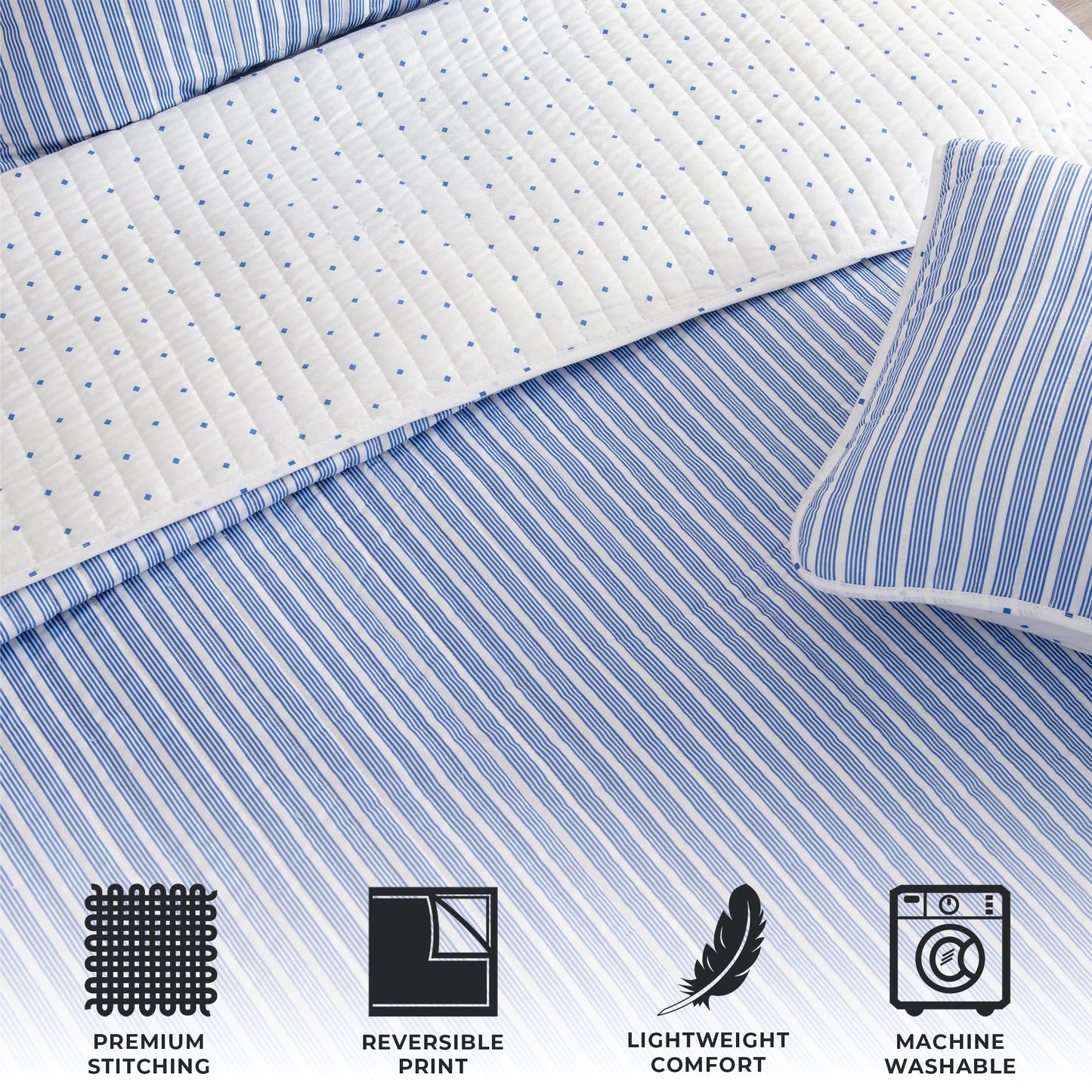 3-Piece Stripe Quilt - Marcie Collection