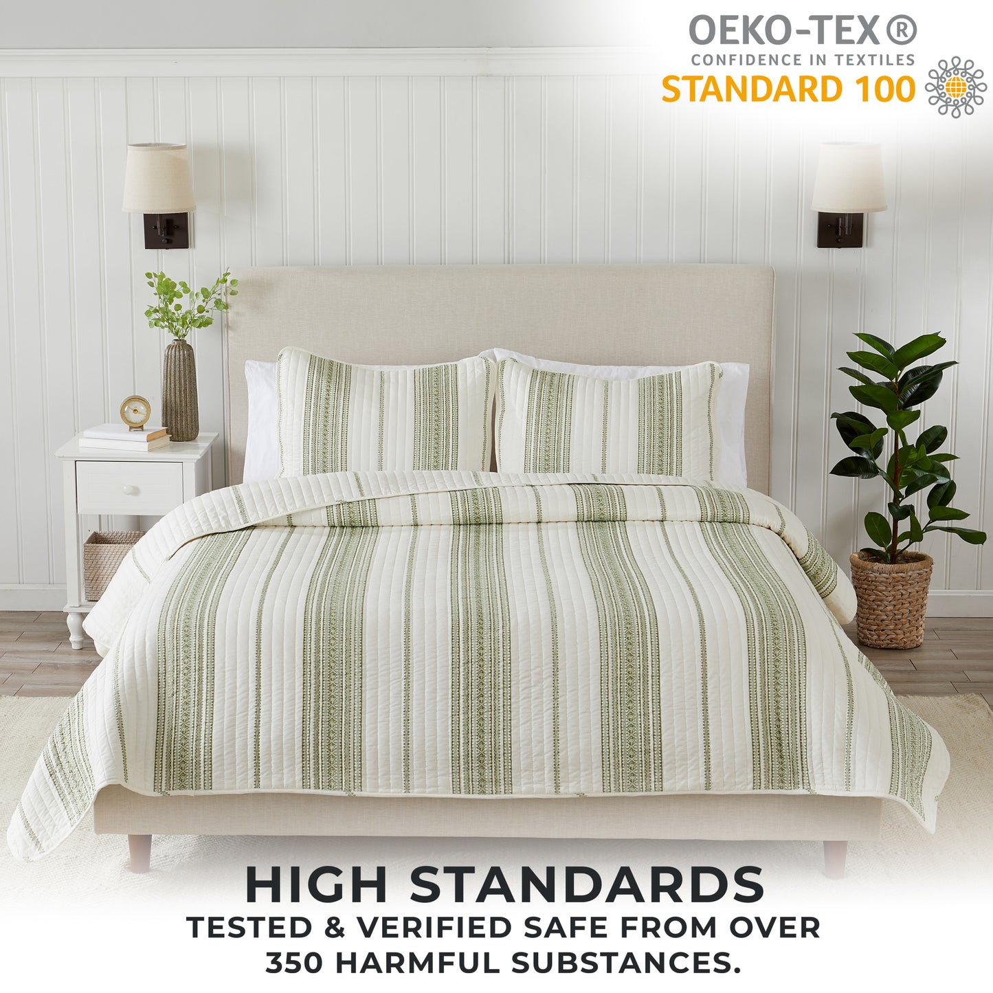 3-Piece Stripe Quilt - Wesley Collection