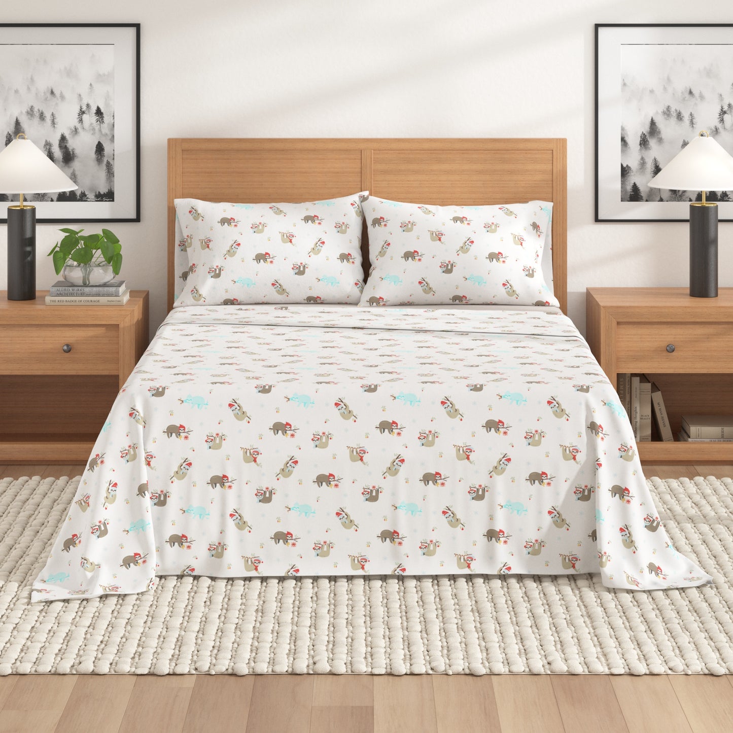 4-Piece Turkish Cotton Christmas Flannel Sheet - Whittaker Collection