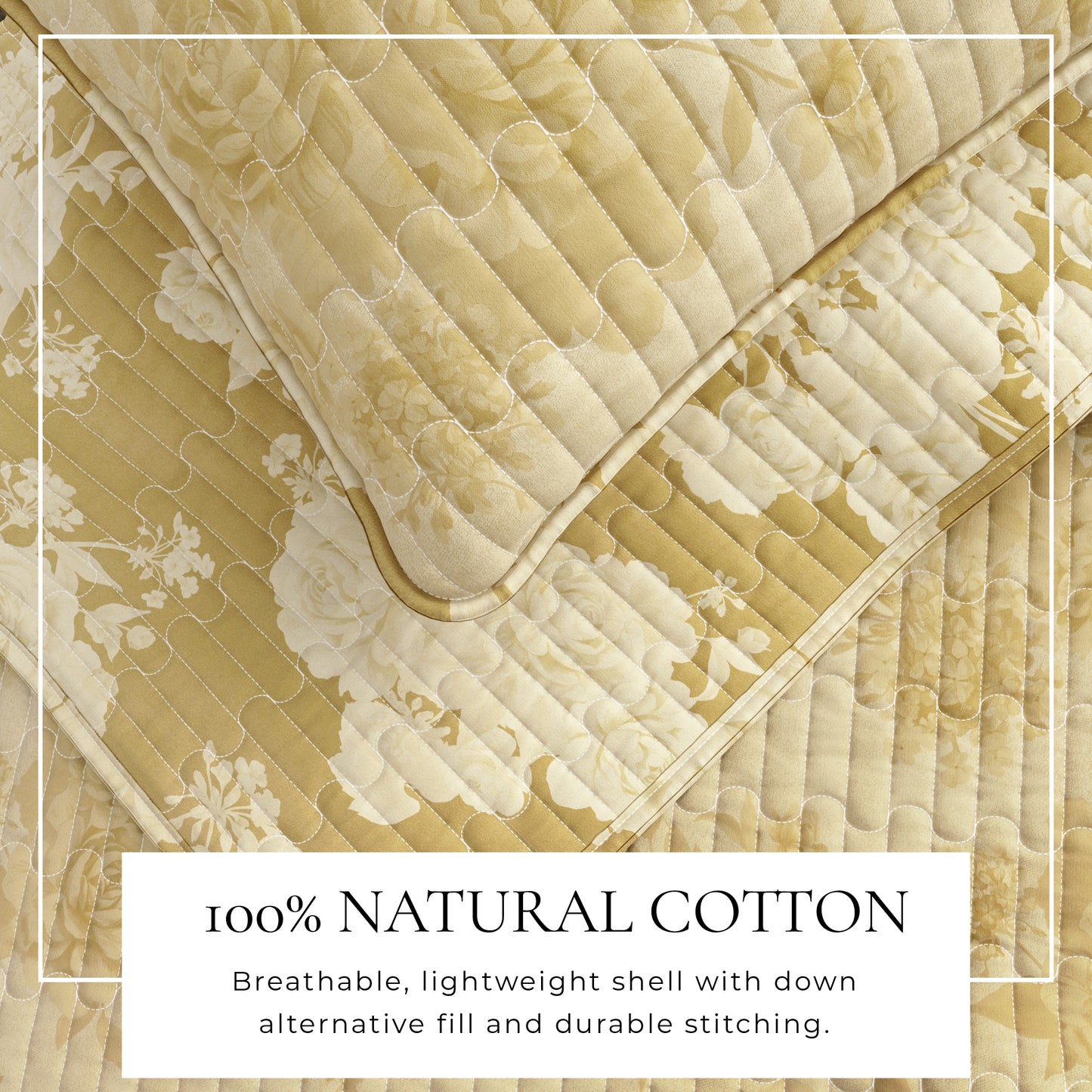 Floral Printed Cotton Quilt Set - Corin Collection