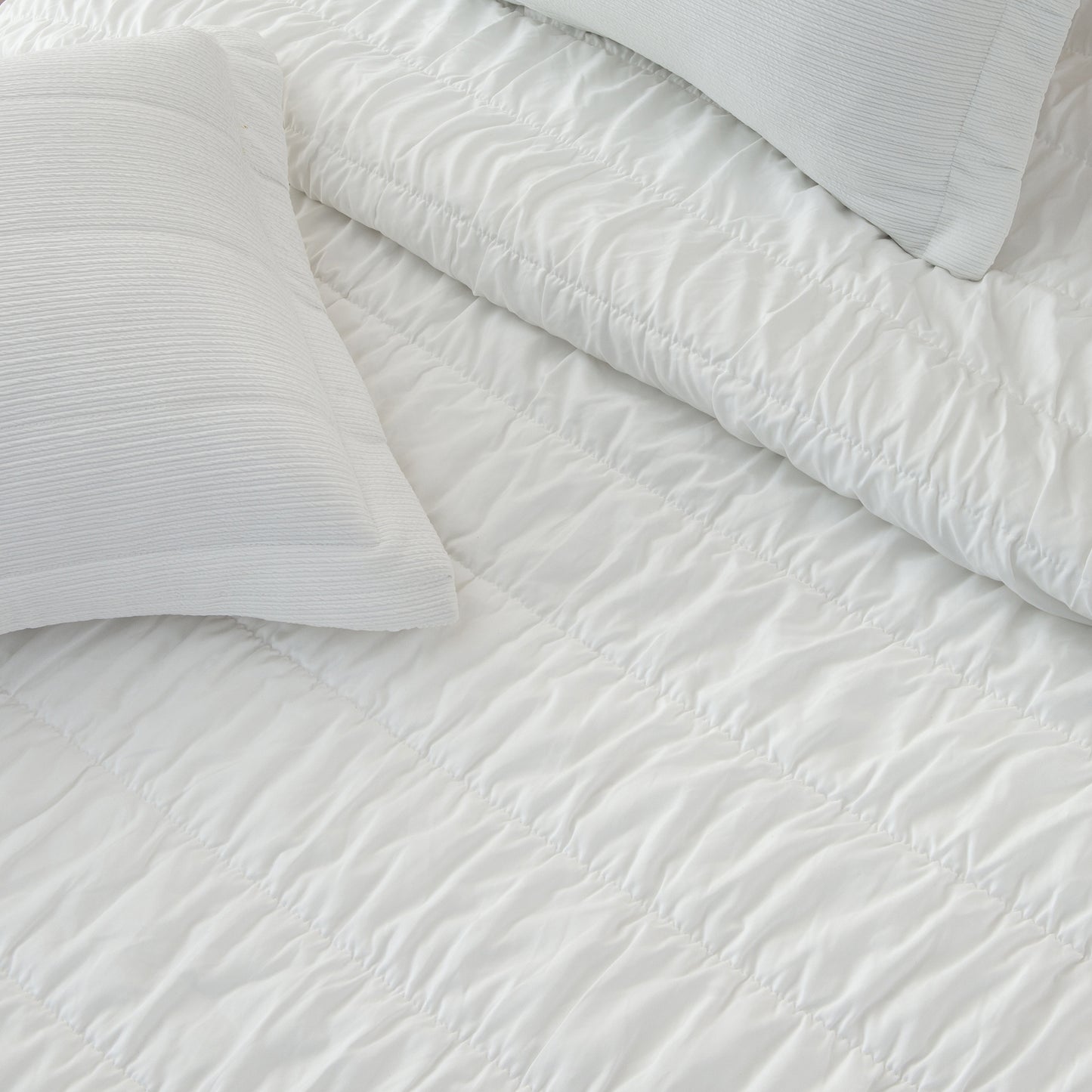 3 Piece Textured Striped Quilt Set - Ellie Collection