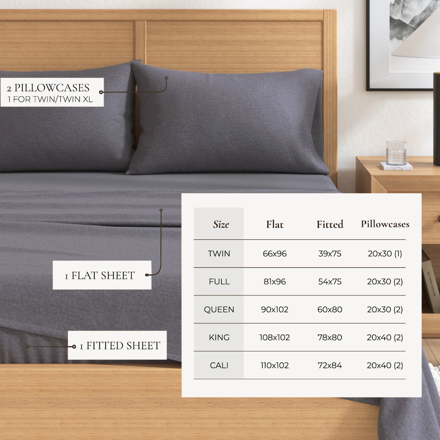 4 Piece Heathered Solid Flannel Sheet Sets - Anders Collection