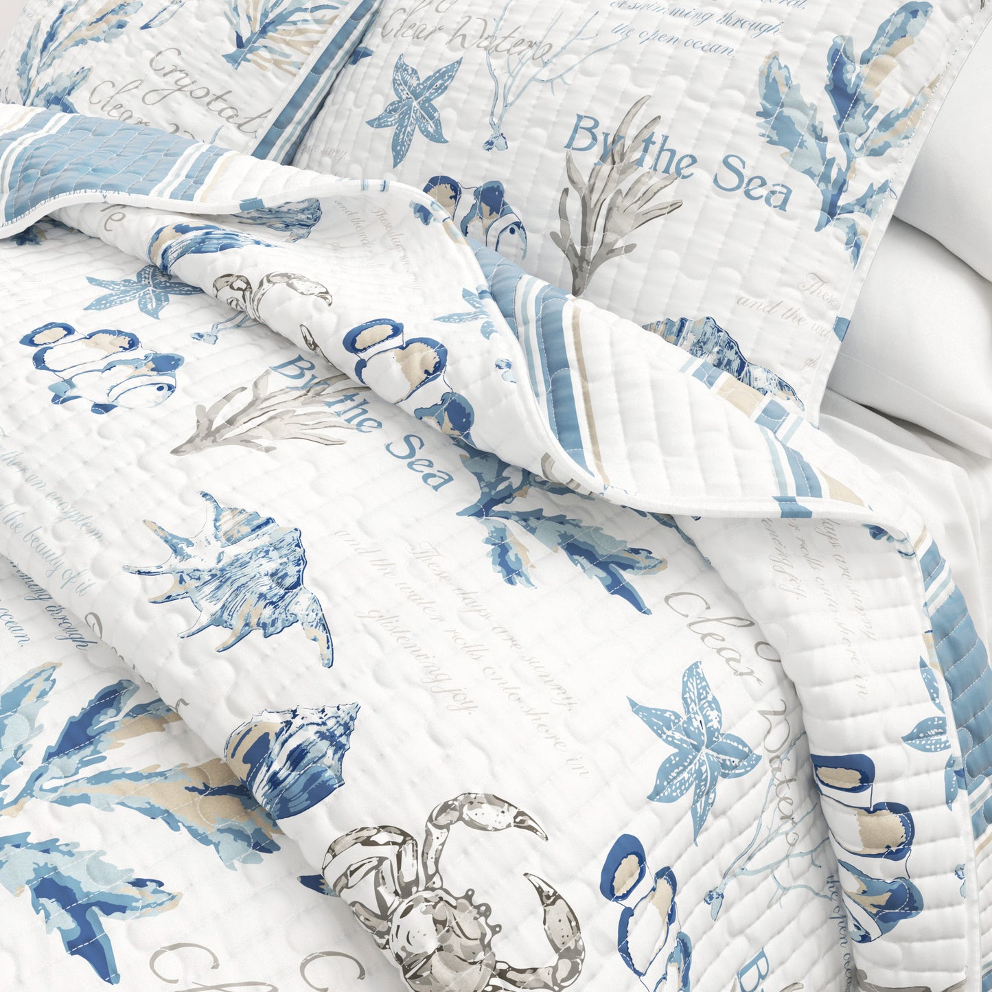 Stripe & Ocean Story Coastal Quilt Set - New Castle Collection