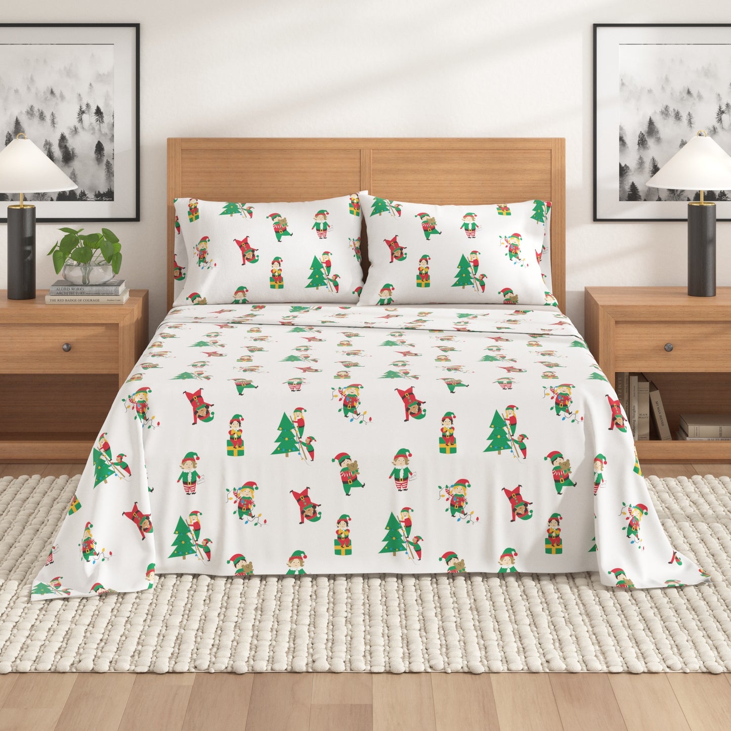 4-Piece Turkish Cotton Christmas Flannel Sheet - Whittaker Collection