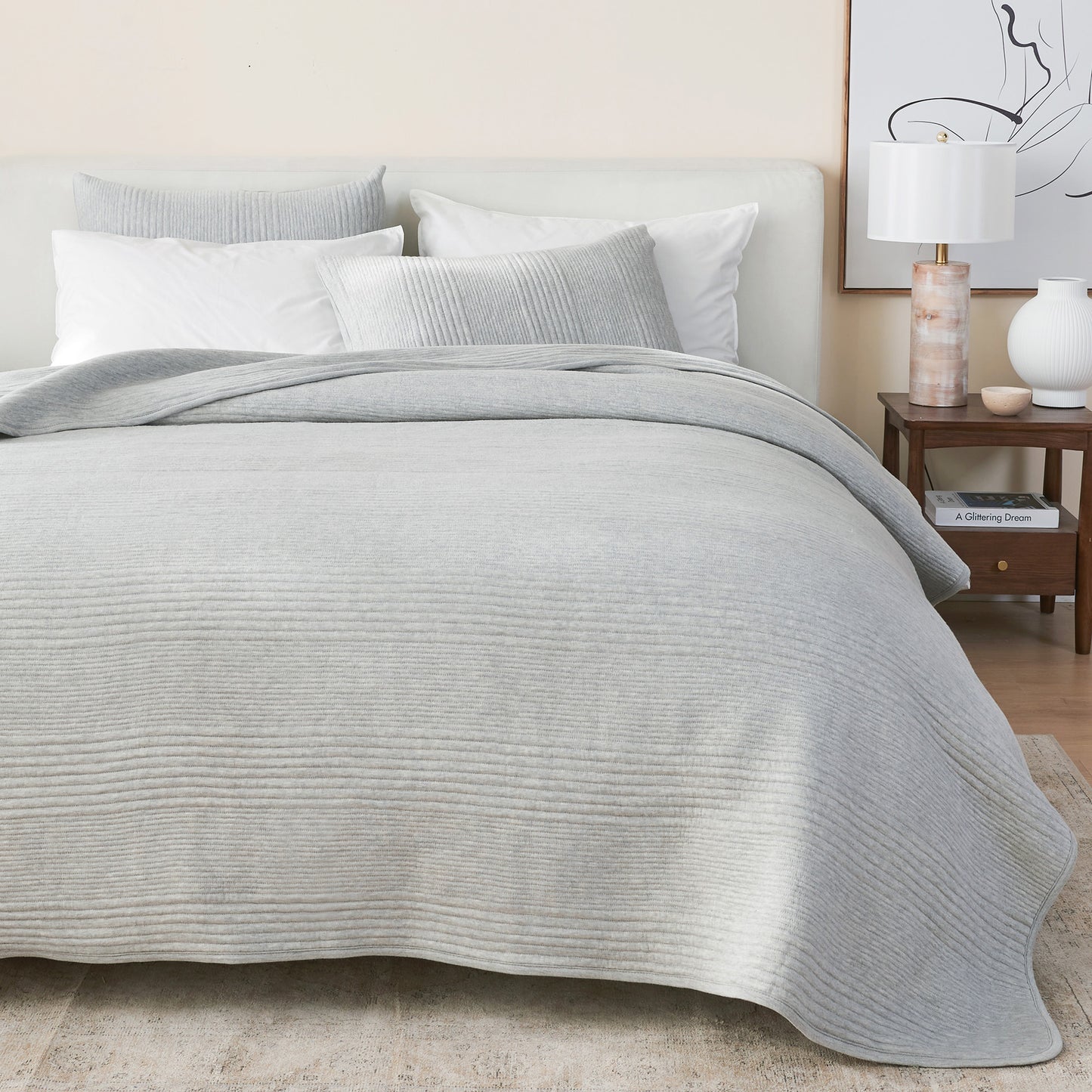 3 Piece Jersey Knit Quilt Set - Natalie Collection