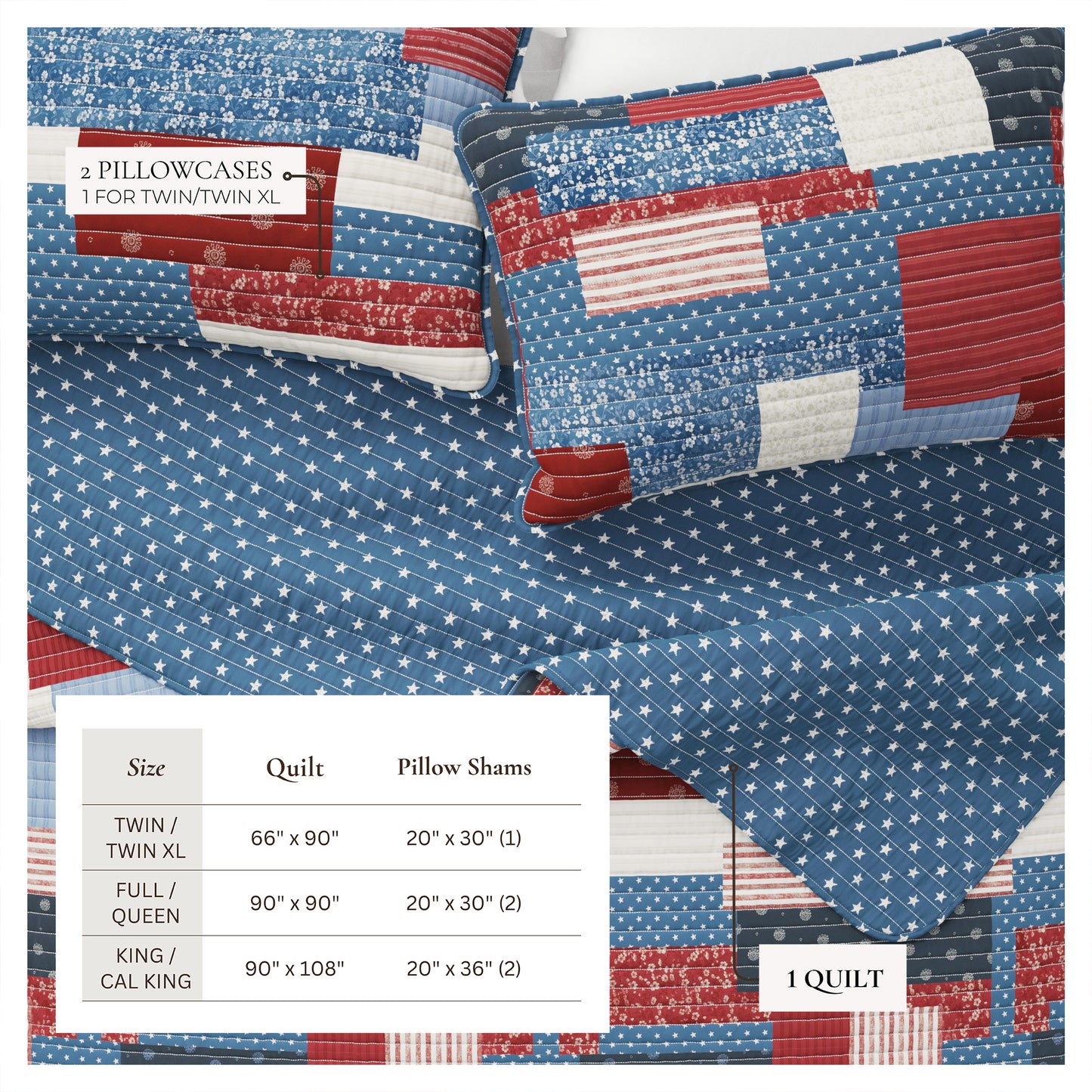 Americana Patchwork Quilt Set - Lowel Collection