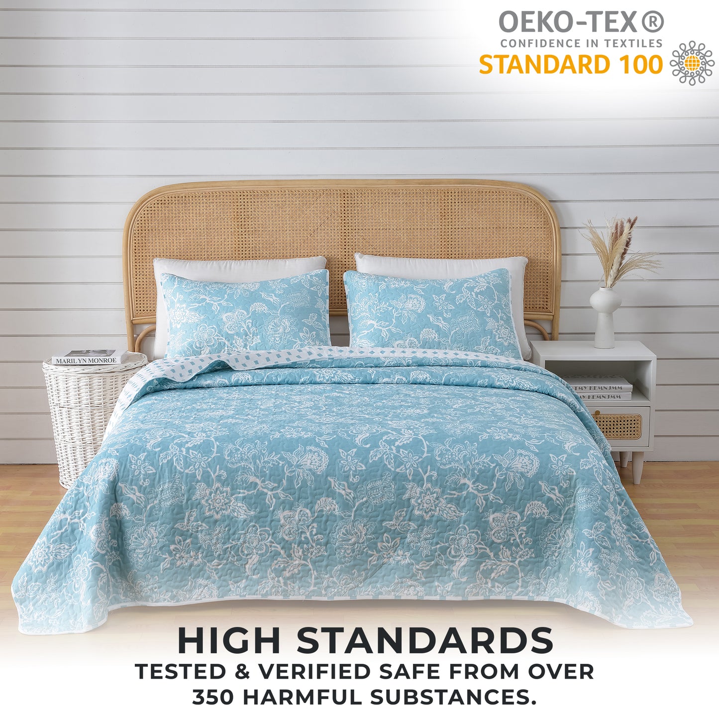 3-Piece Floral Quilt - Emma Collection