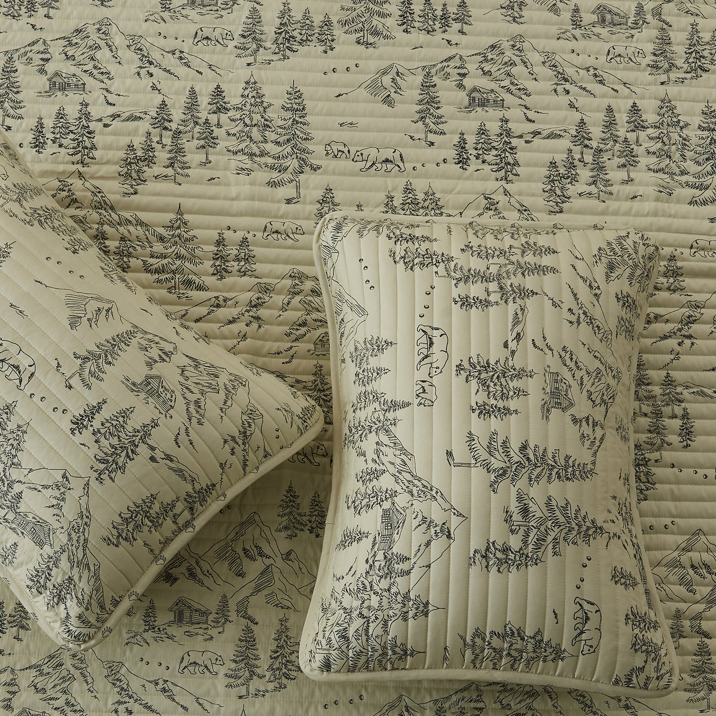 3 Piece Lodge Printed Quilt - Moonlight Ridge
