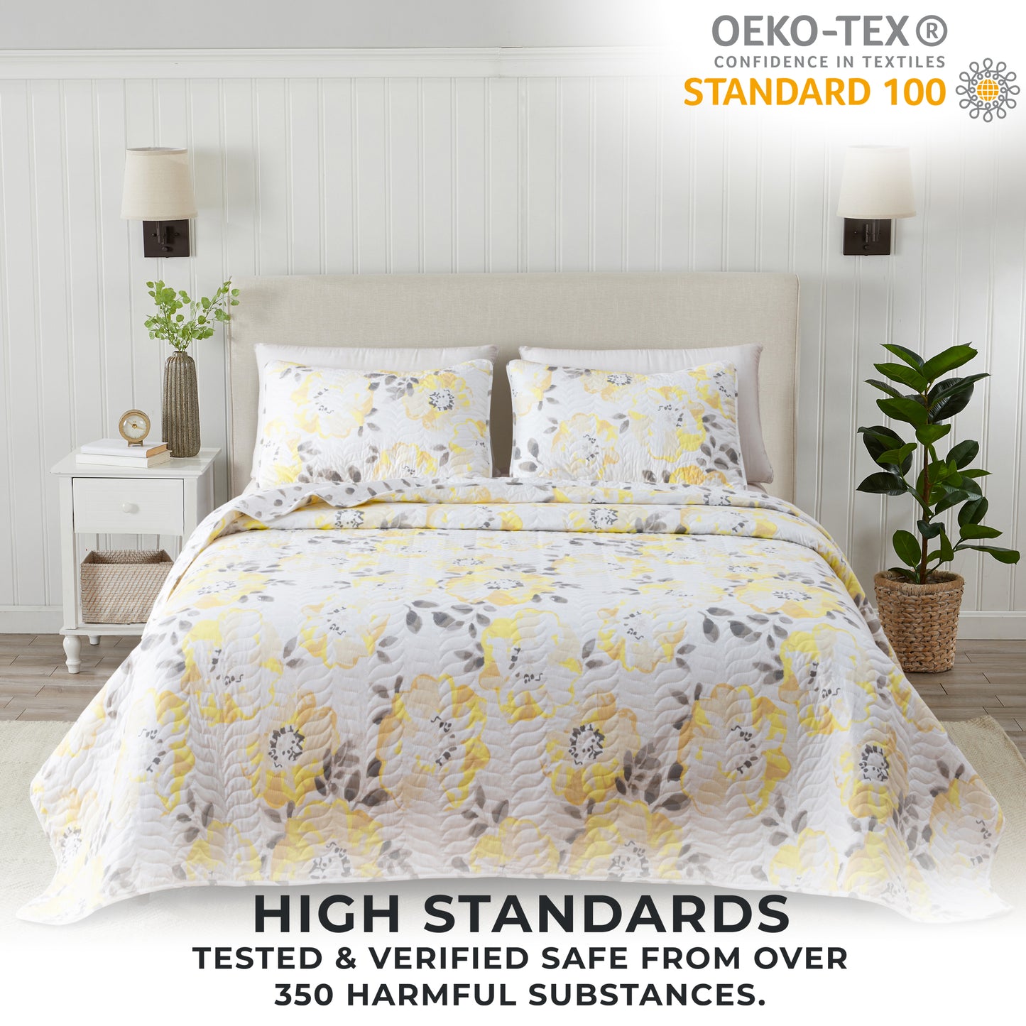 Helene Collection Floral Quilt Set