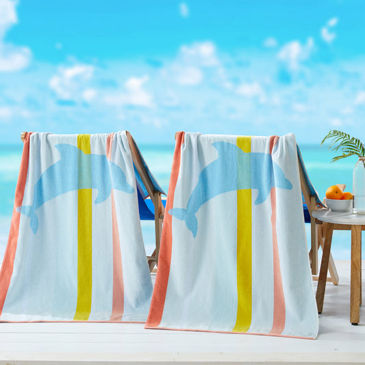 2 Pack Vibrant Beach Towels - Boca Collection