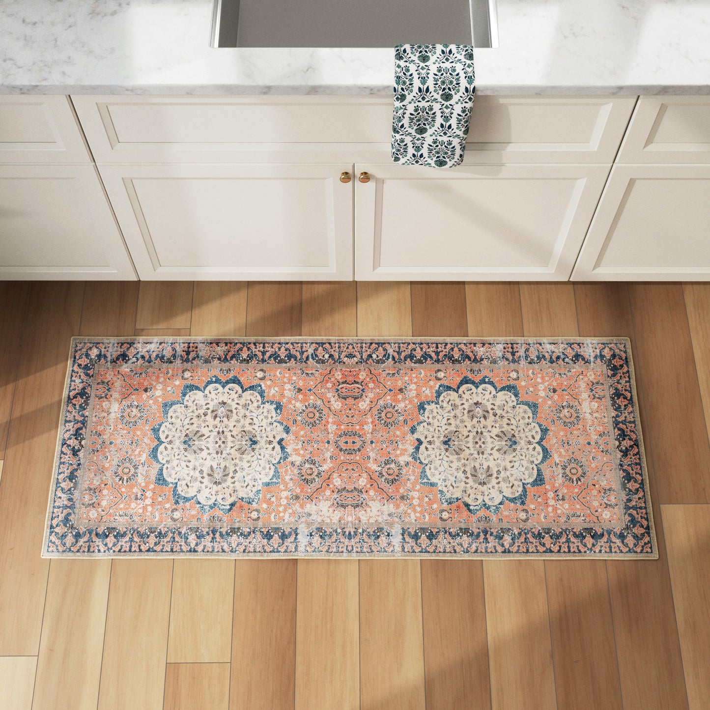 Ultra Soft Distressed Boho Inspired Machine Washable Area Rug