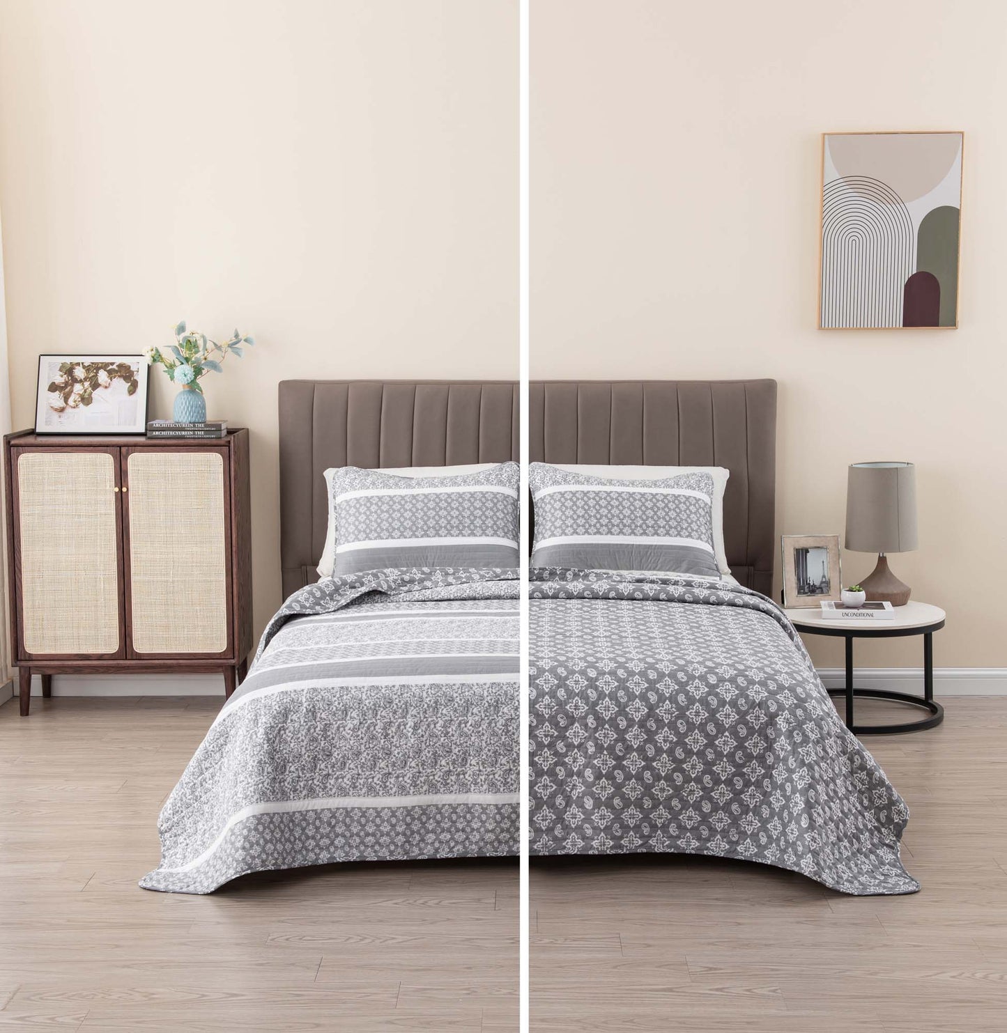 3-Piece Stripe Quilt - Kadi Collection